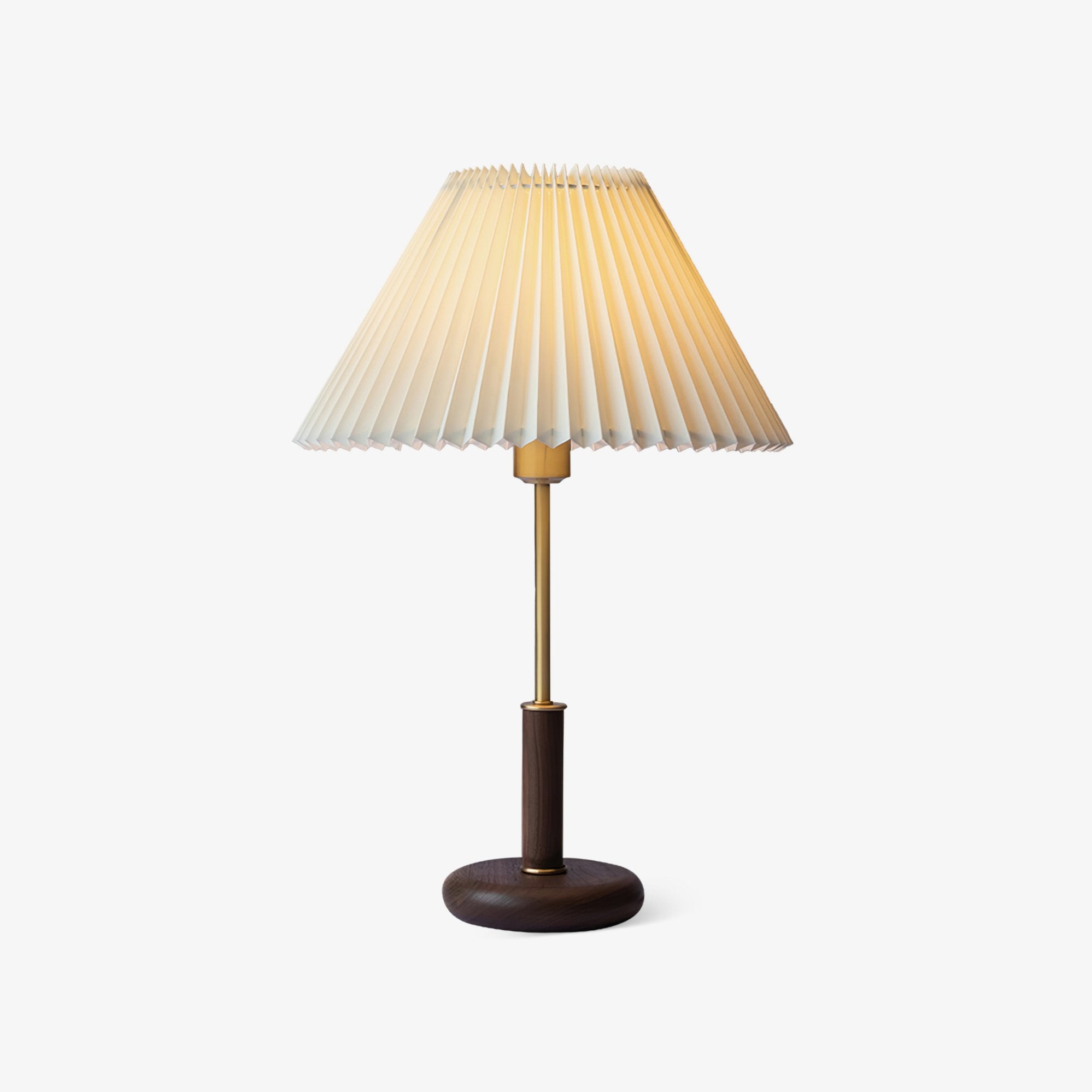 Pleated Walnut Table Lamp - Lumpaz