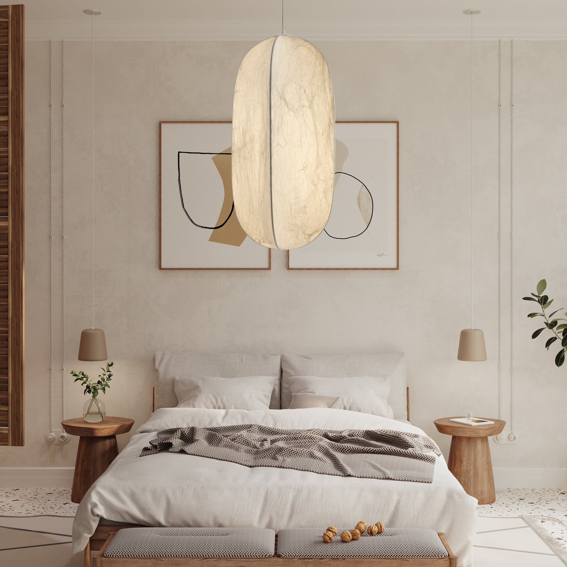 Lilian Silk Sphere Pendant Lamp - Lumpaz