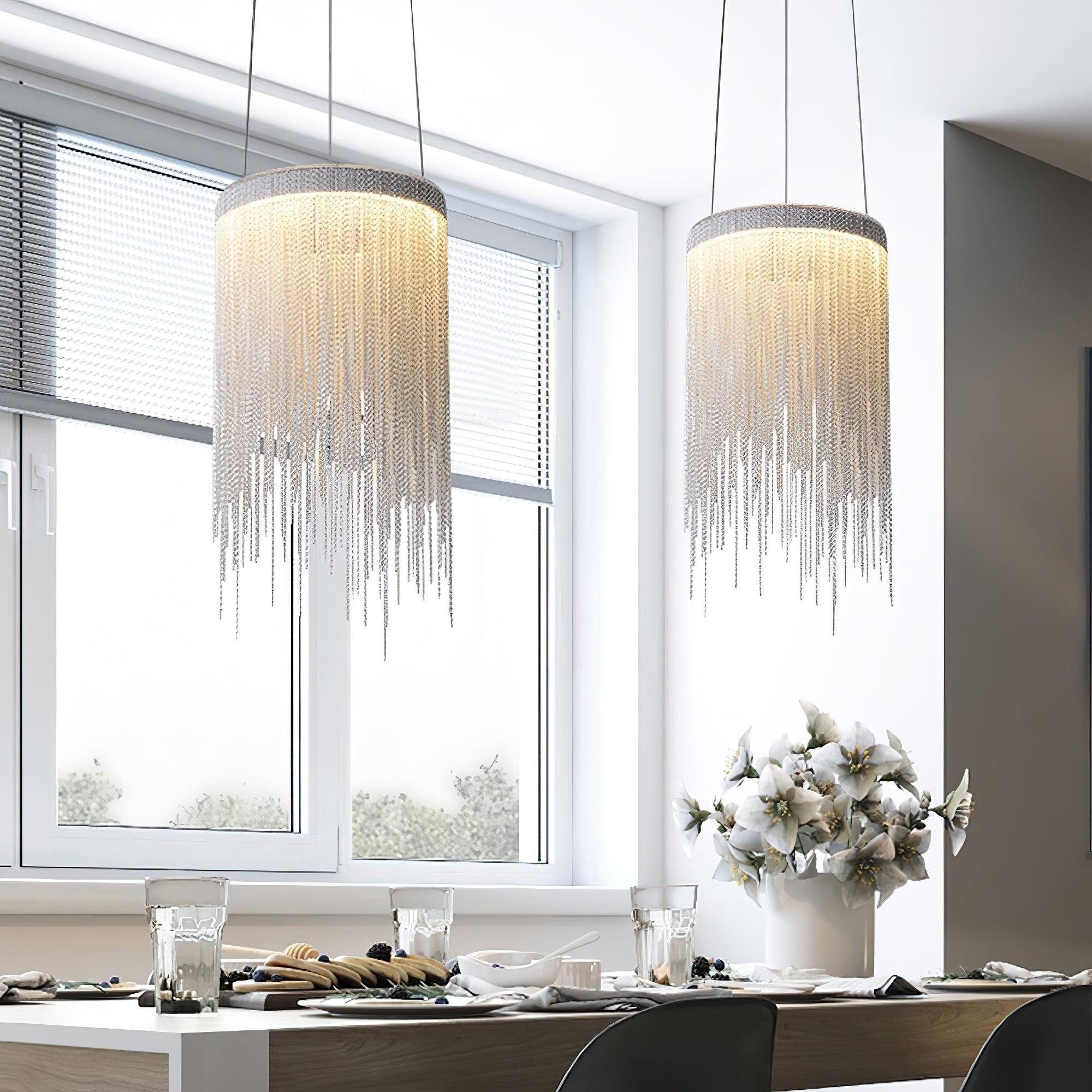 Aluminum Chain Tassel Pendant Light - Lumpaz