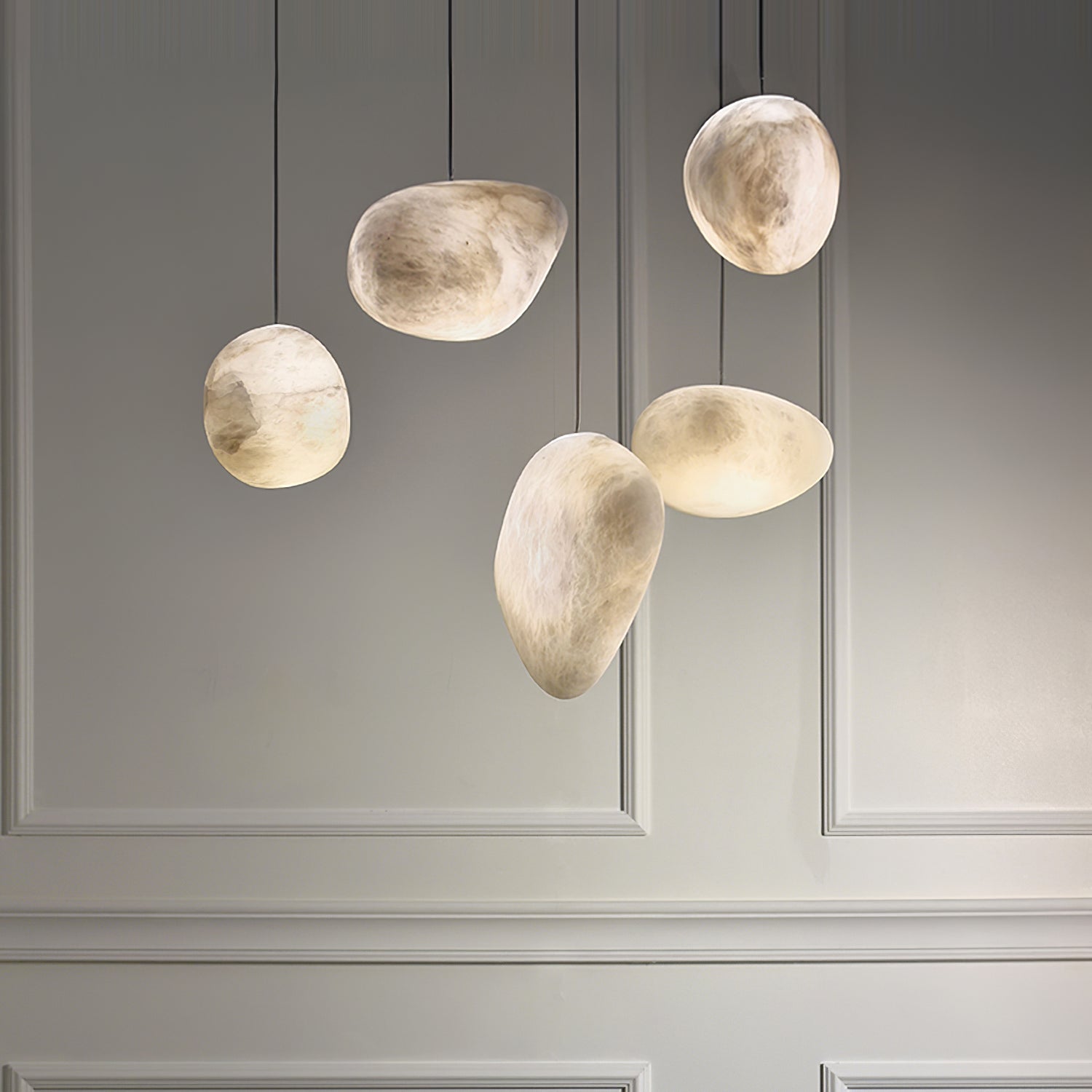 Pebbles Alabaster Pendant Lamp - Lumpaz