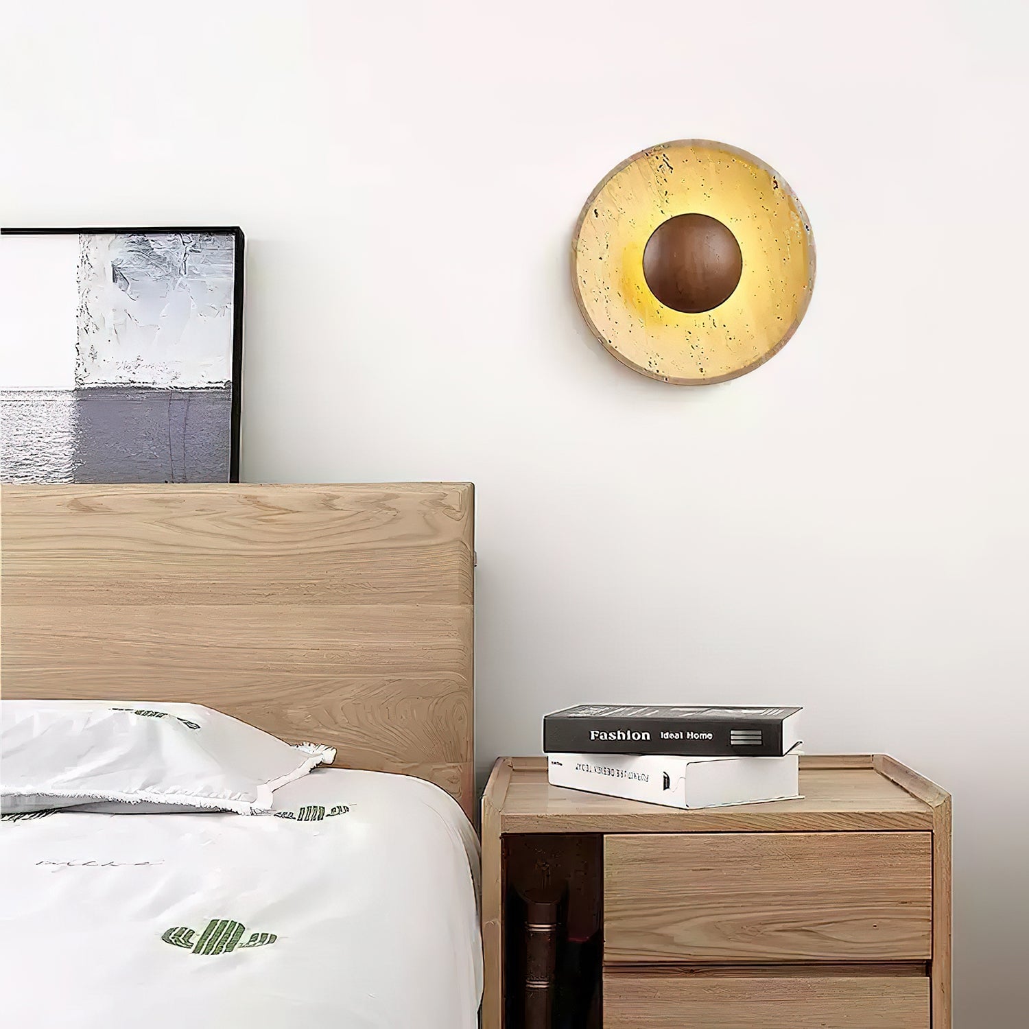 Halo Travertine Wall Light - Lumpaz