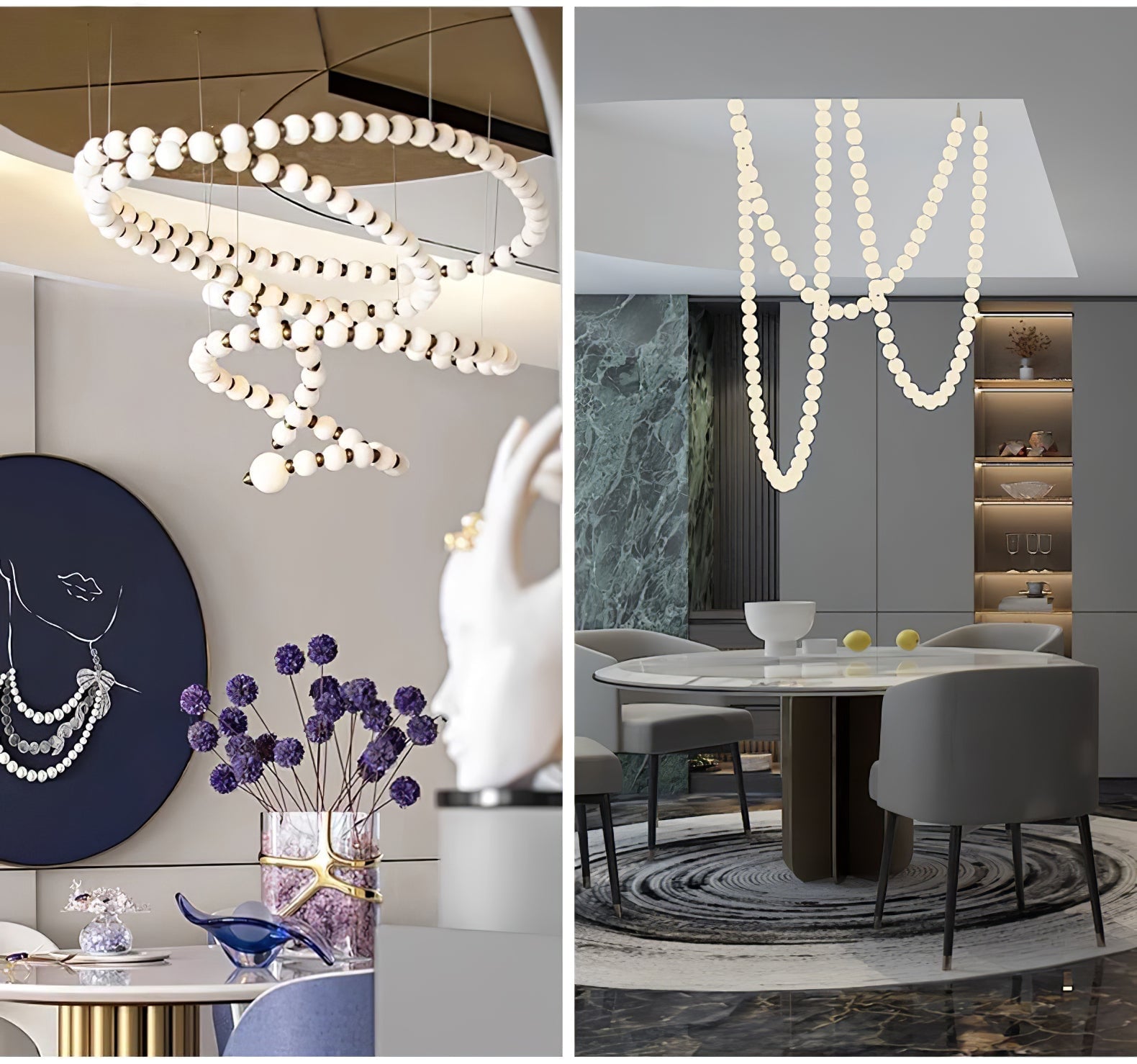 Pearl Necklace Balls Chandelier - Lumpaz