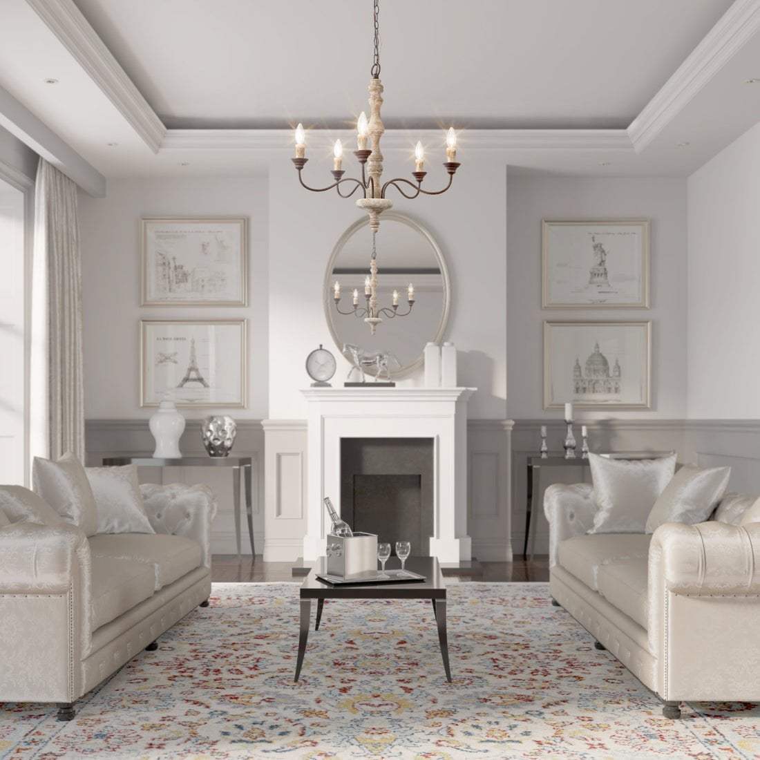 Candlestick Farmhouse chandelier - Lumpaz
