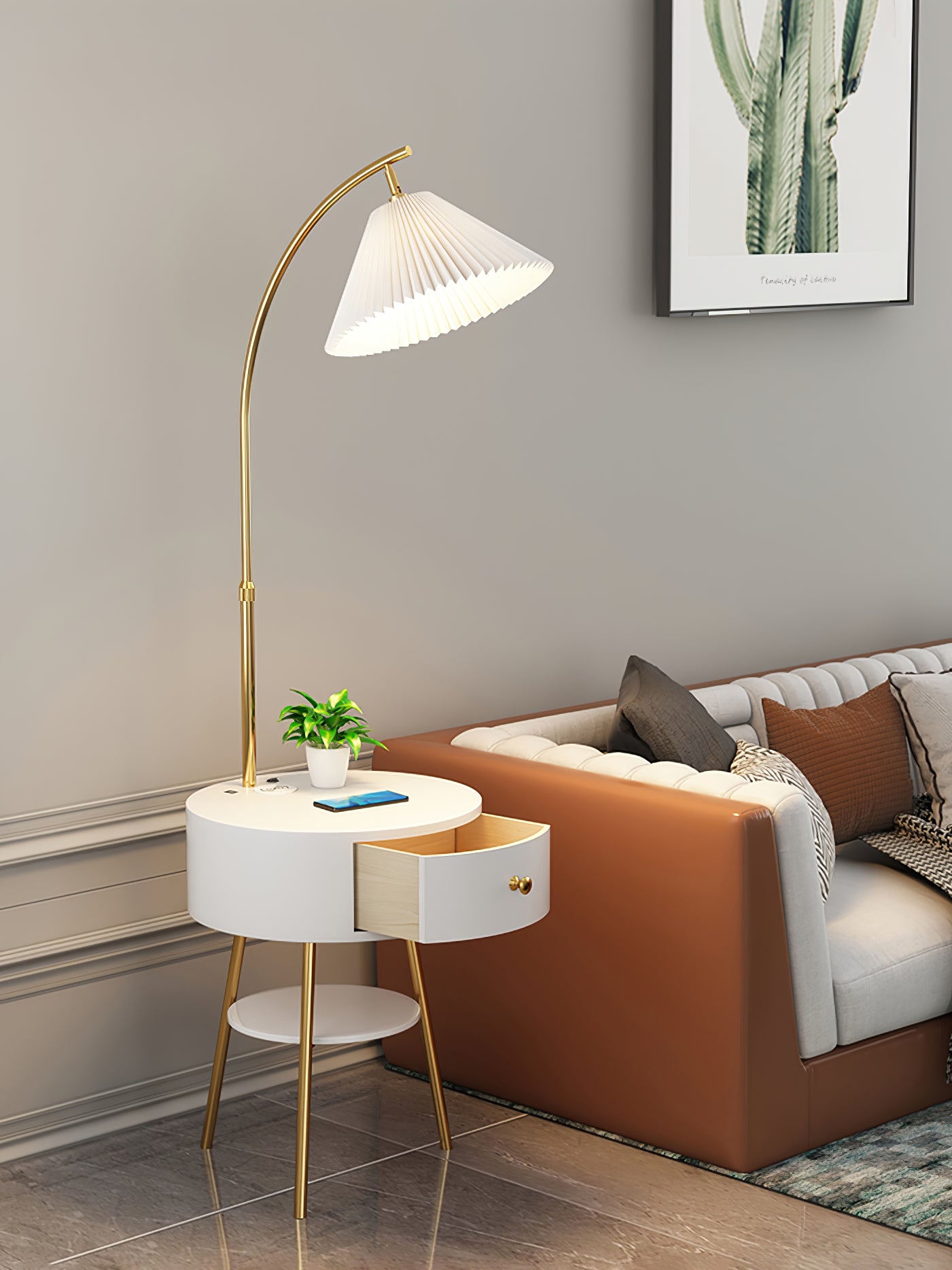 Pleated Arc Floor Light - Lumpaz