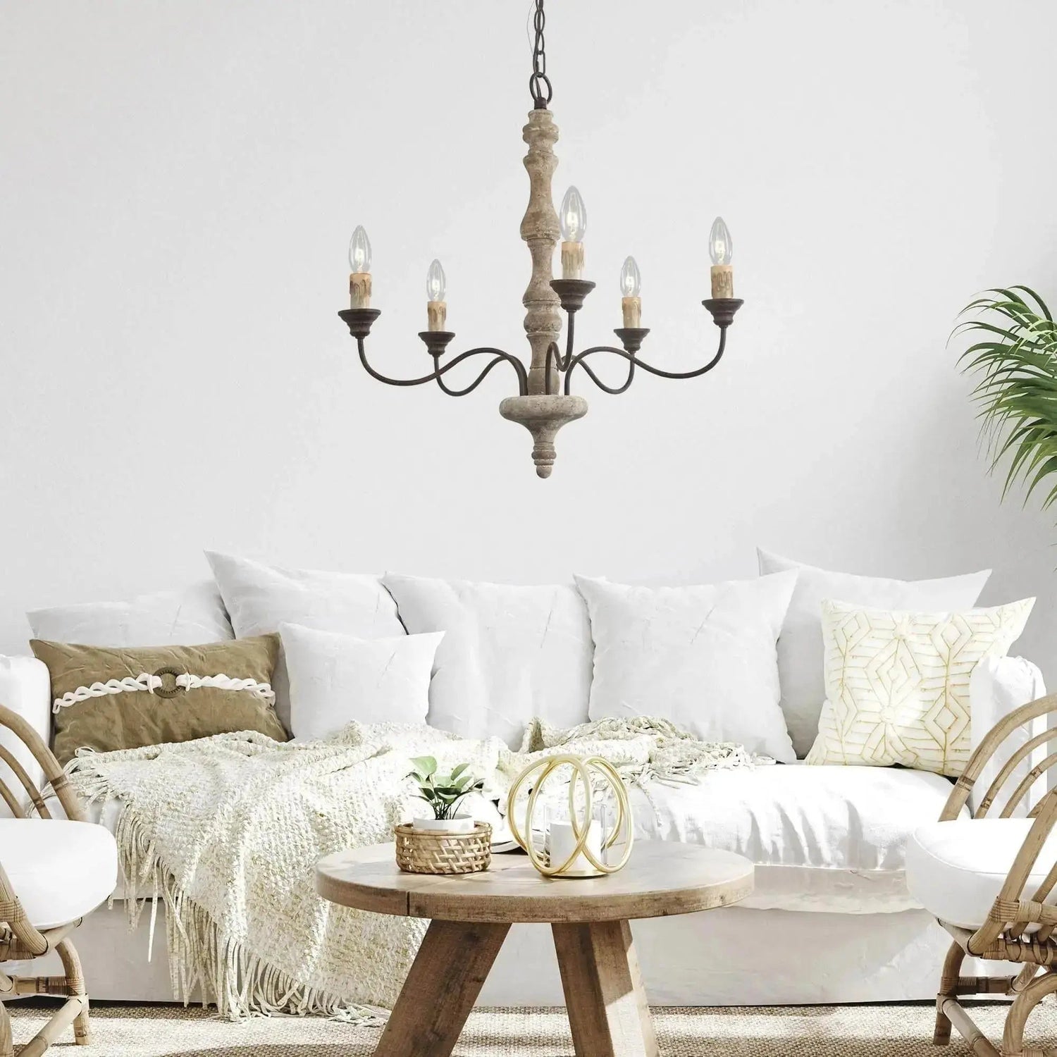 Candlestick Farmhouse chandelier - Lumpaz