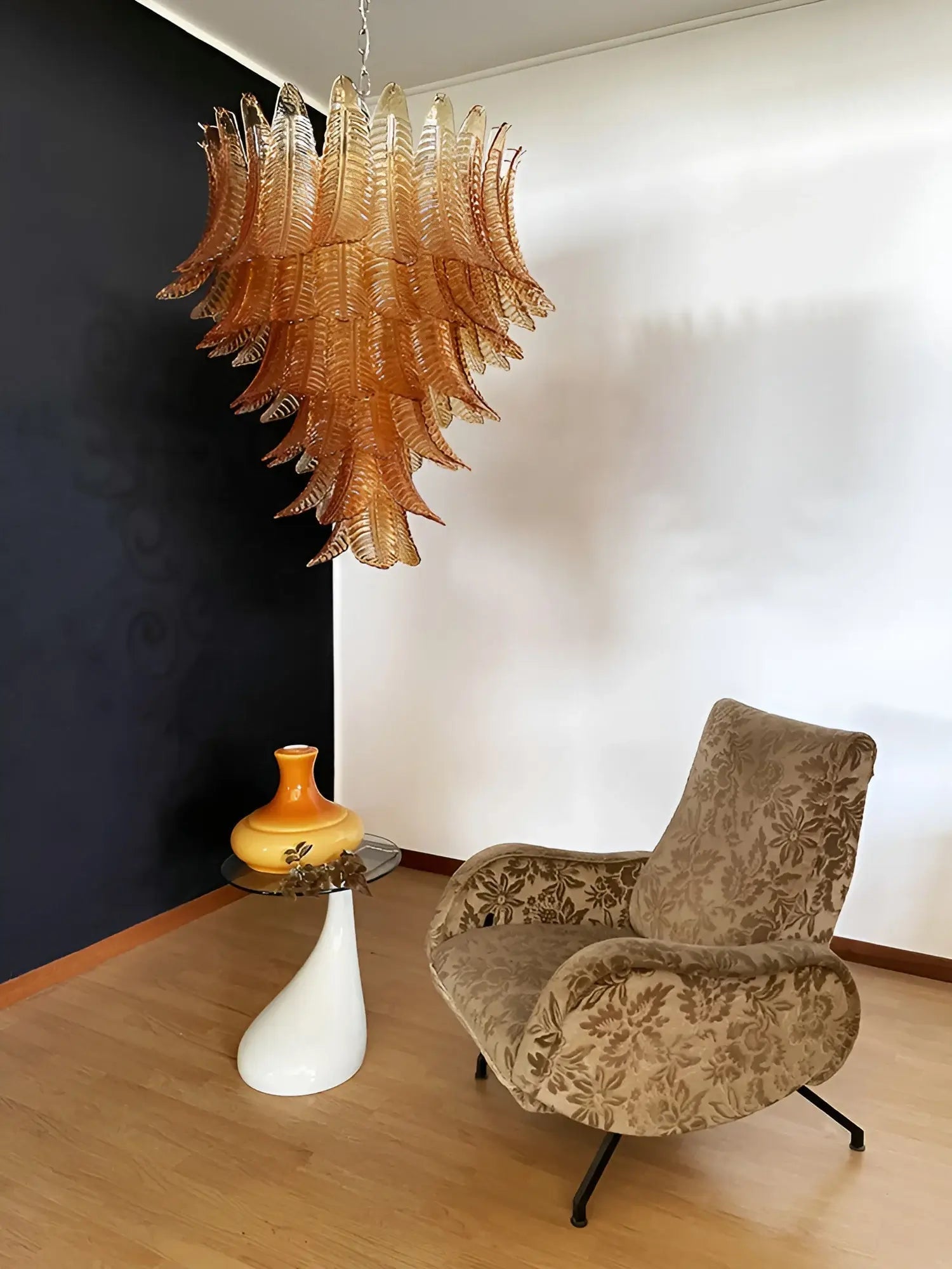Amber Leaf Cascade Chandelier - Lumpaz