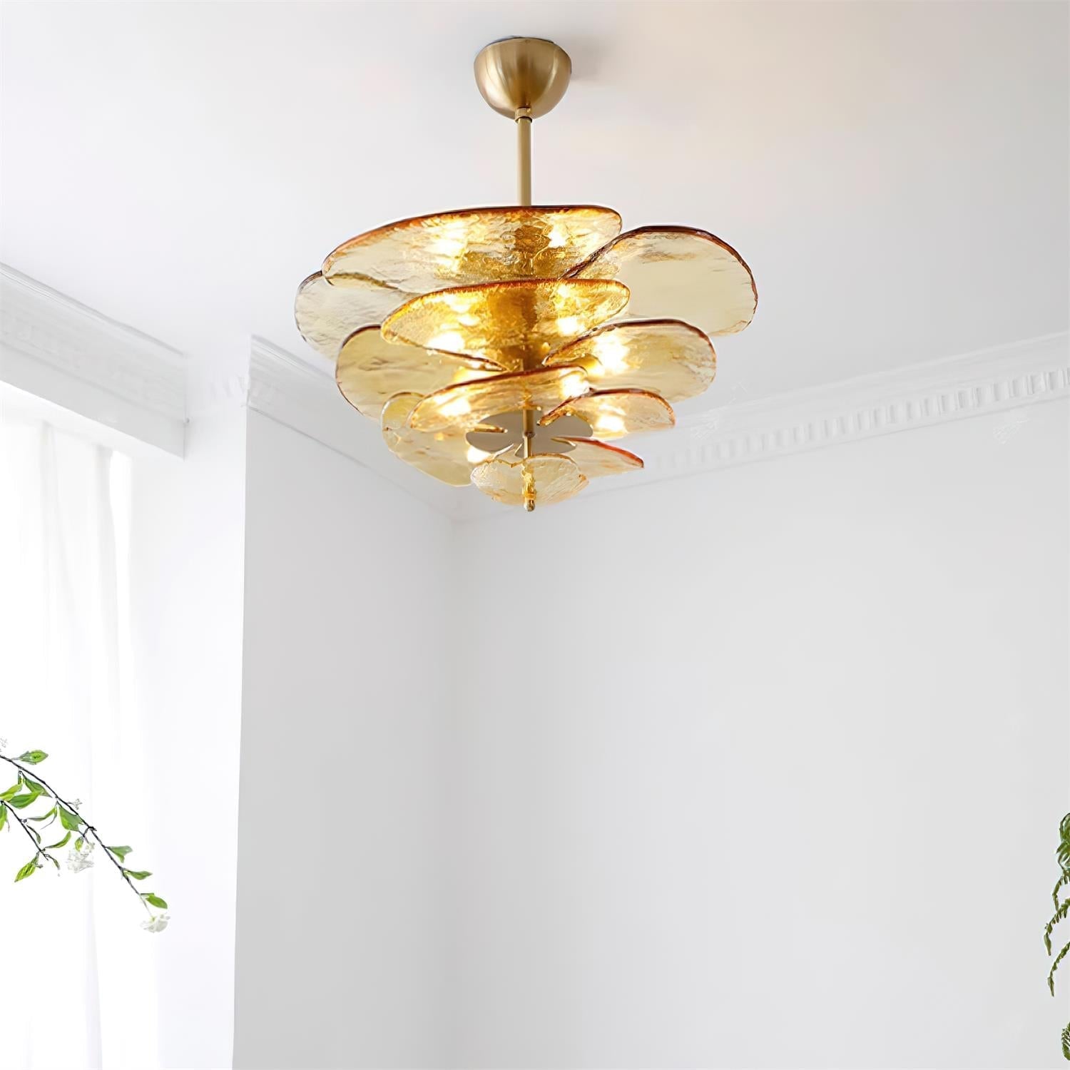 Golden Petals Murano Chandelier - Lumpaz
