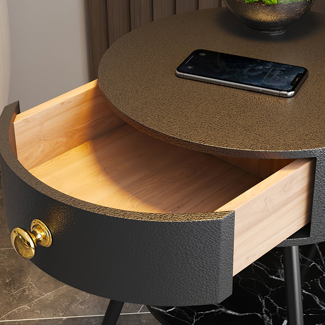 Pleated Nightstand Floor Light - Lumpaz