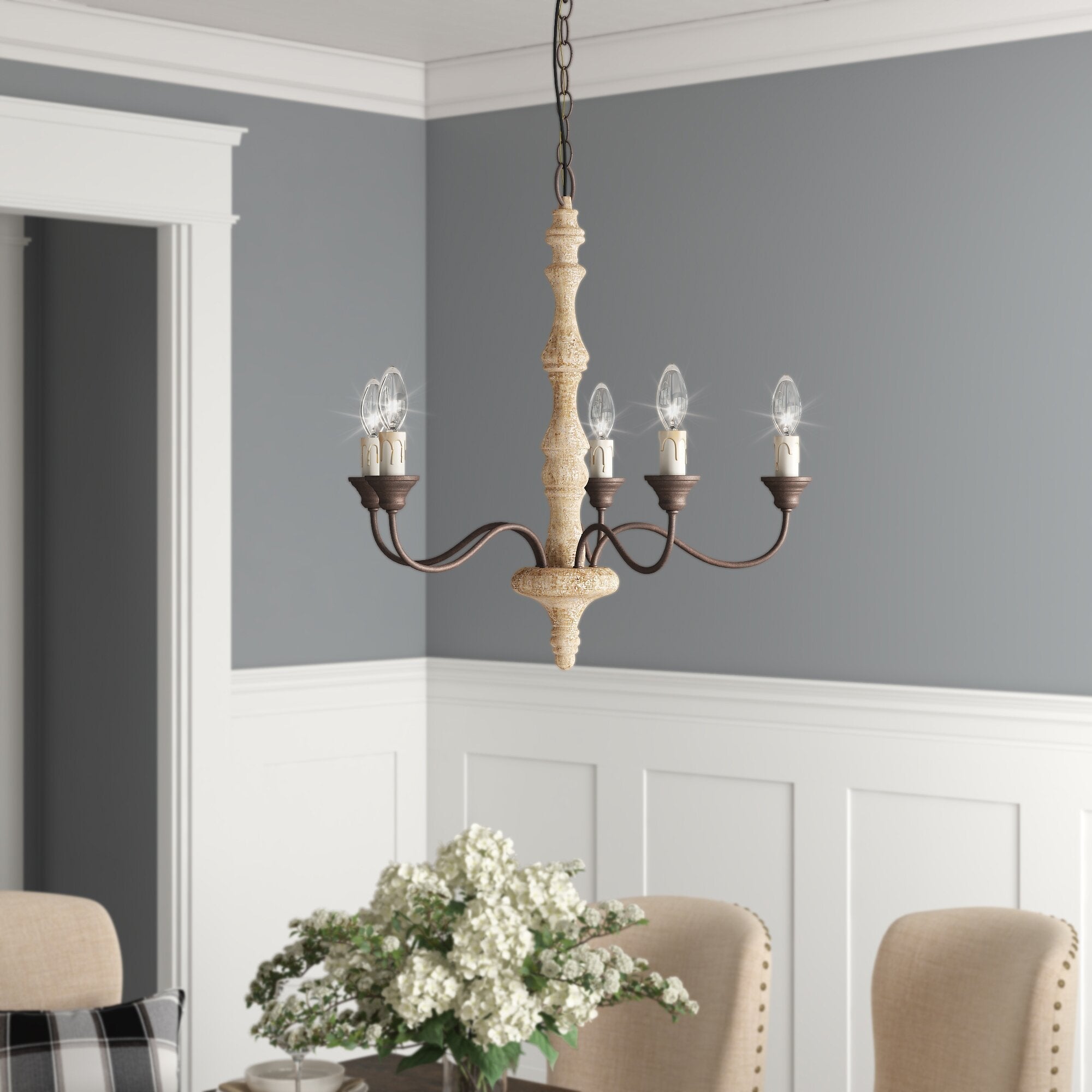 Candlestick Farmhouse chandelier - Lumpaz