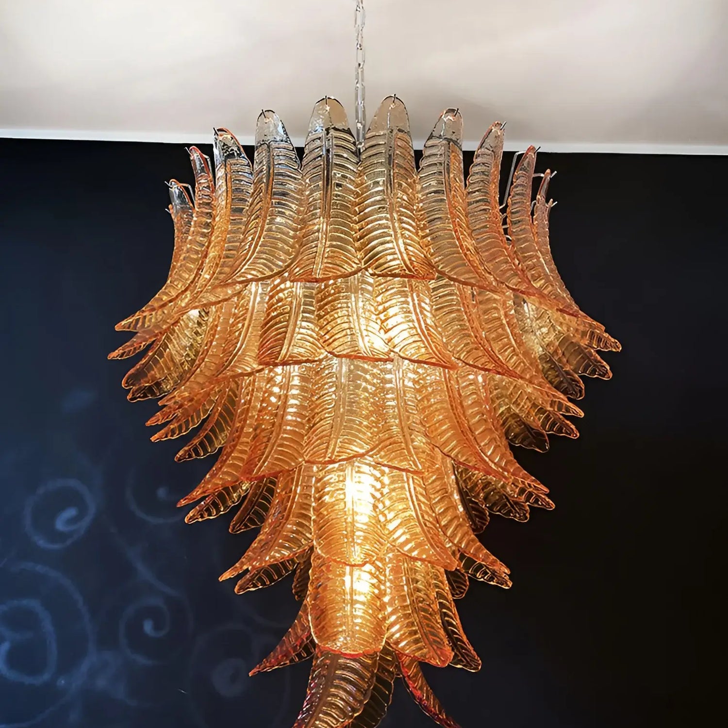 Amber Leaf Cascade Chandelier - Lumpaz