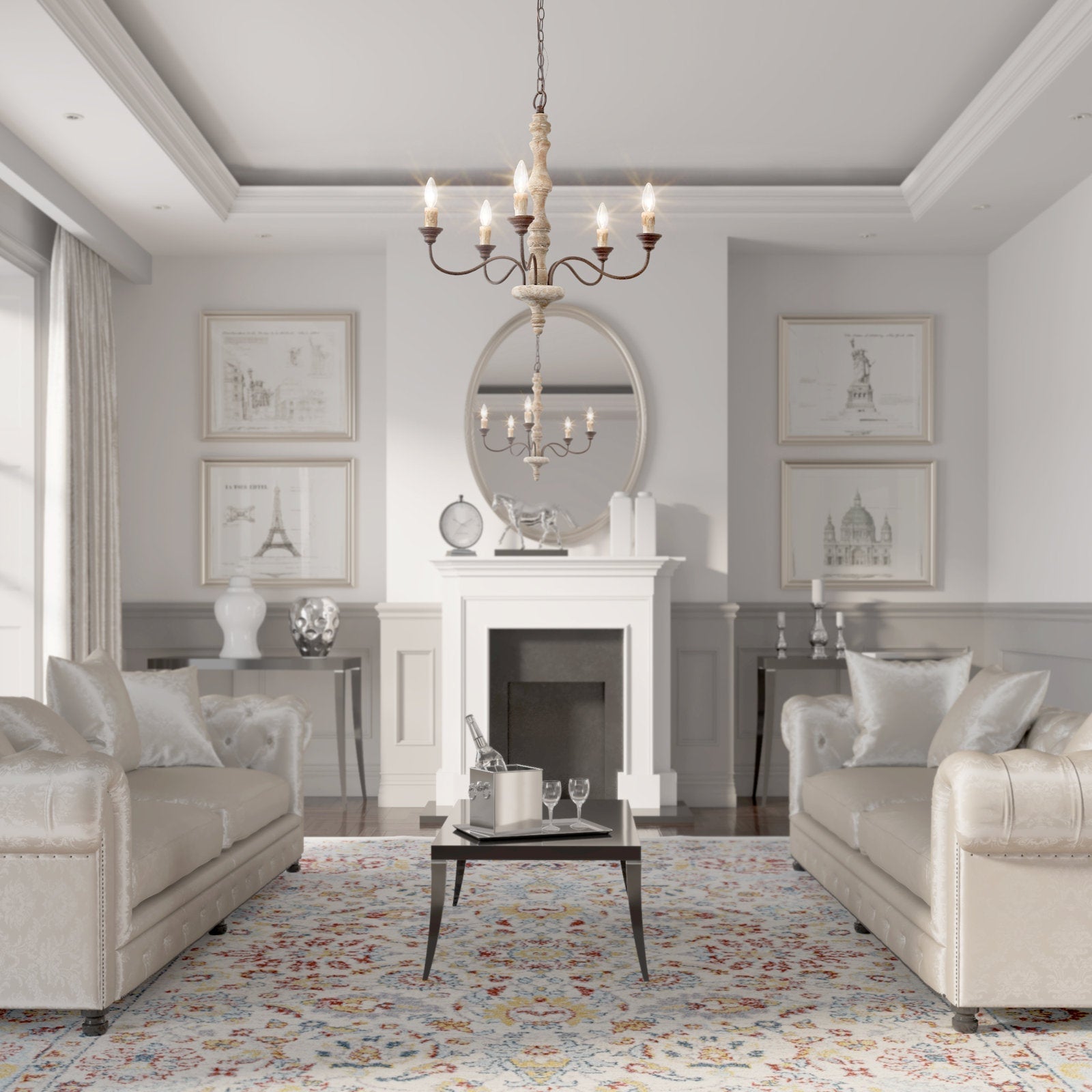 Candlestick Farmhouse chandelier - Lumpaz