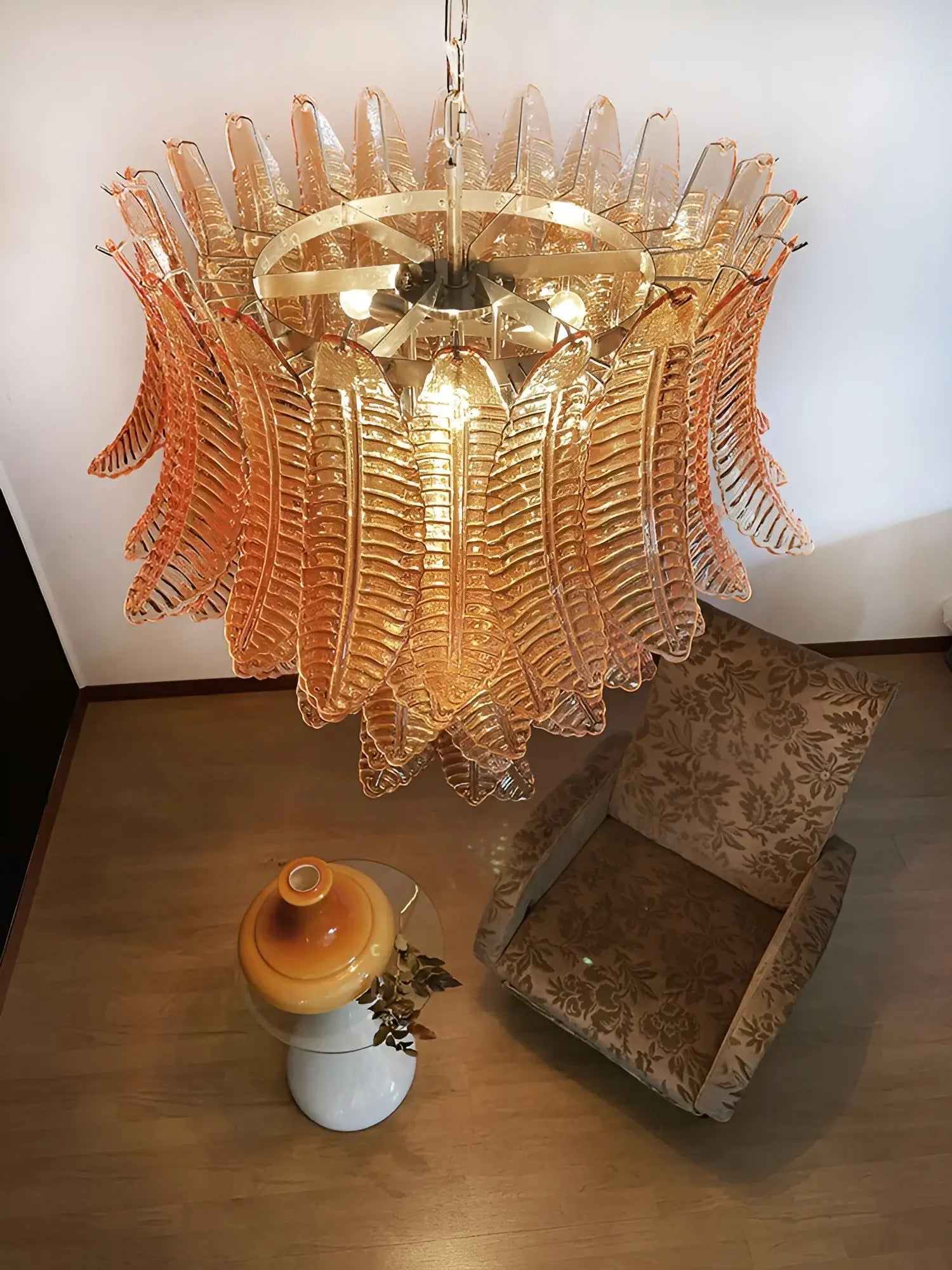Amber Leaf Cascade Chandelier - Lumpaz