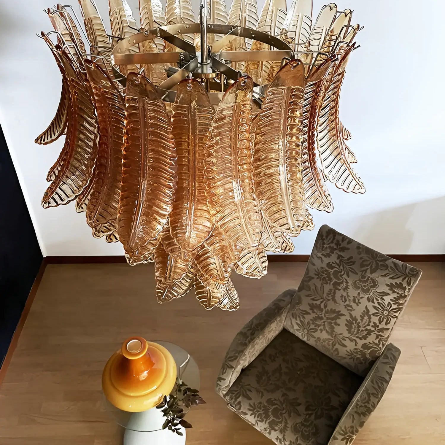 Amber Leaf Cascade Chandelier - Lumpaz