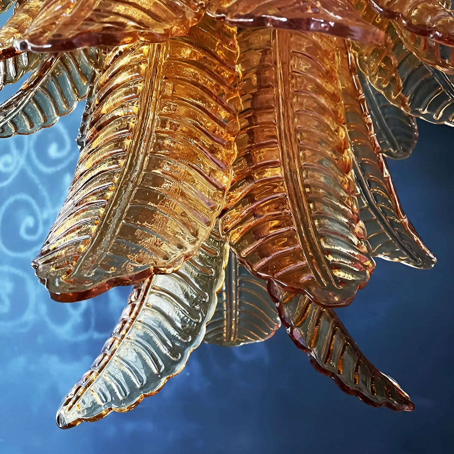 Amber Leaf Cascade Chandelier - Lumpaz