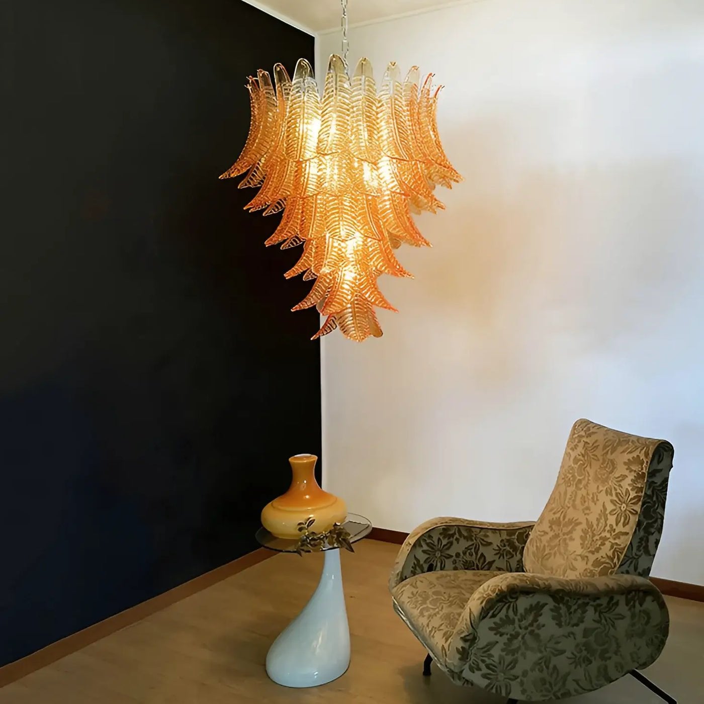 Amber Leaf Cascade Chandelier - Lumpaz