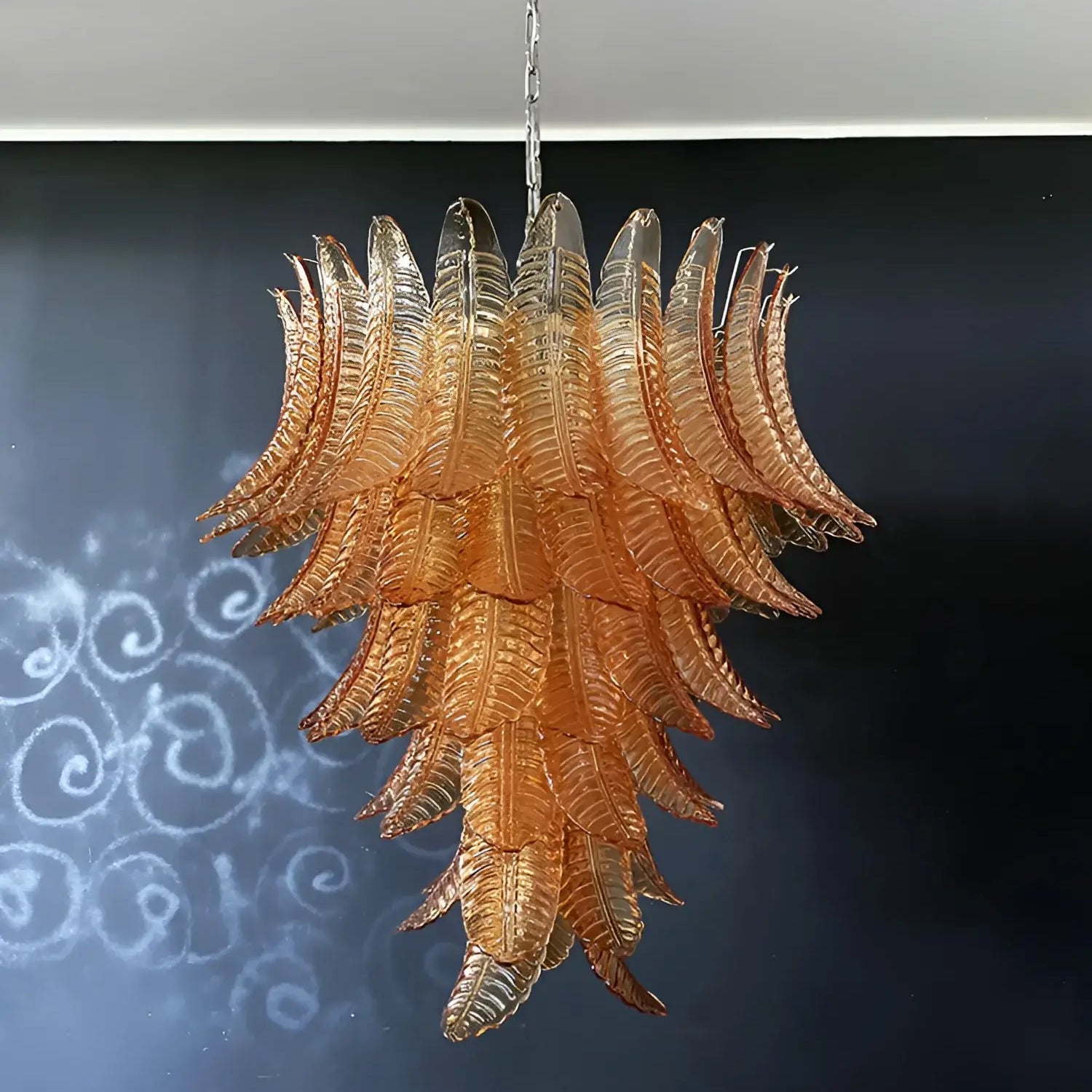 Amber Leaf Cascade Chandelier - Lumpaz