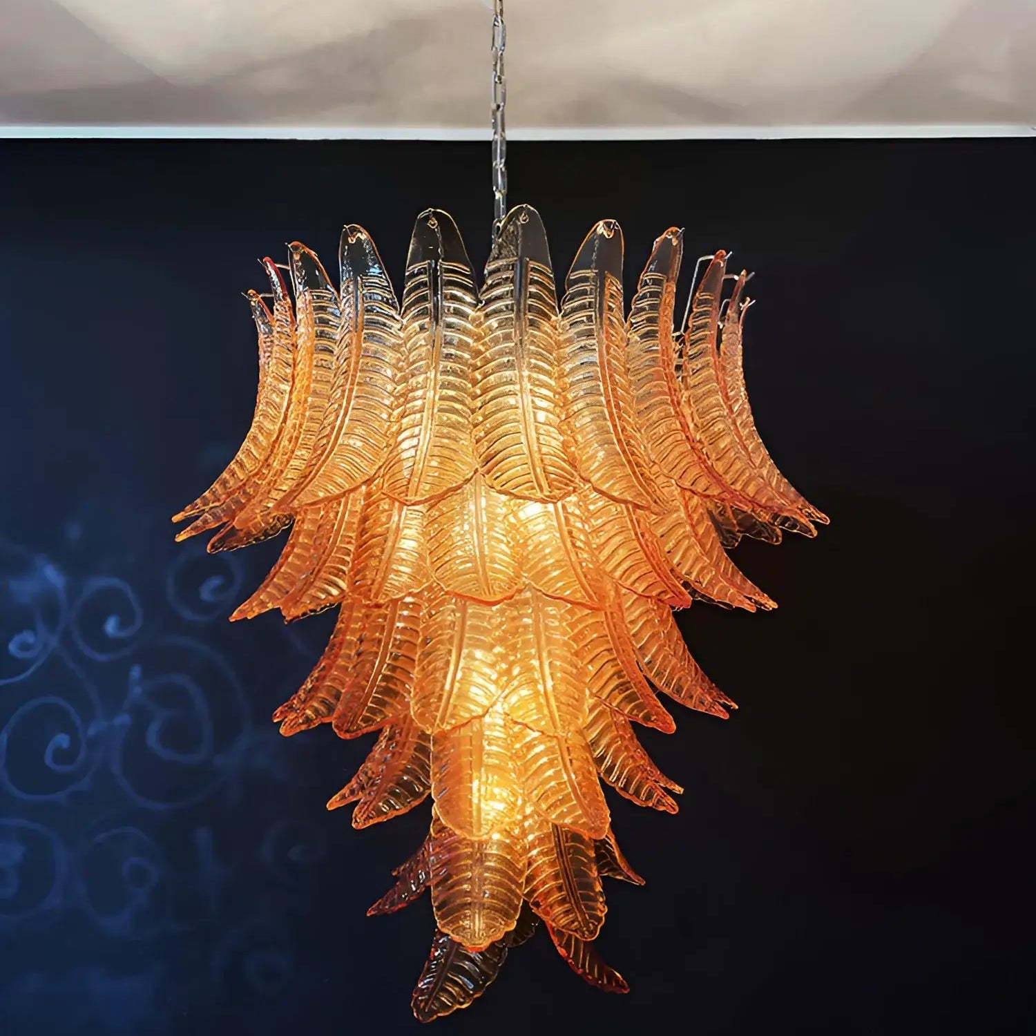 Amber Leaf Cascade Chandelier - Lumpaz