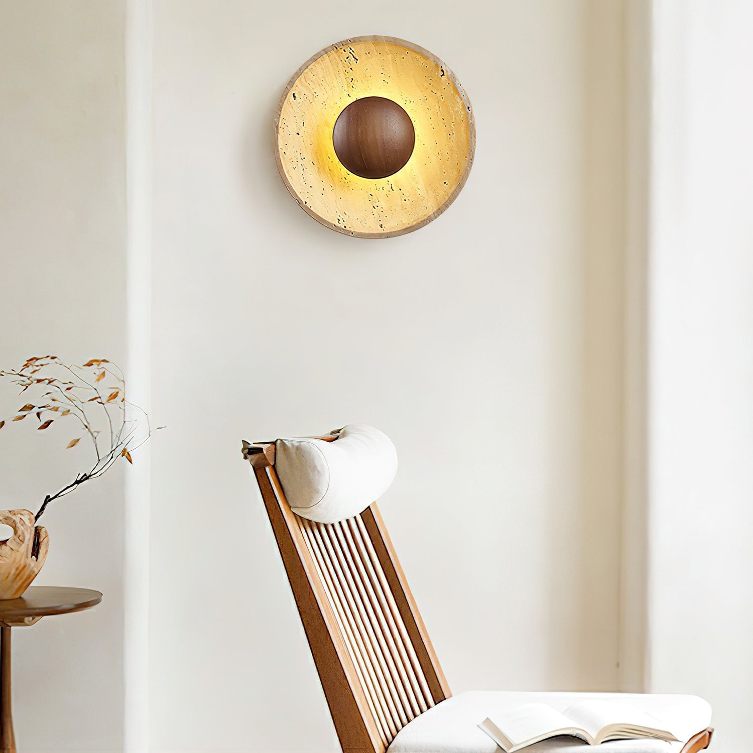 Halo Travertine Wall Light - Lumpaz