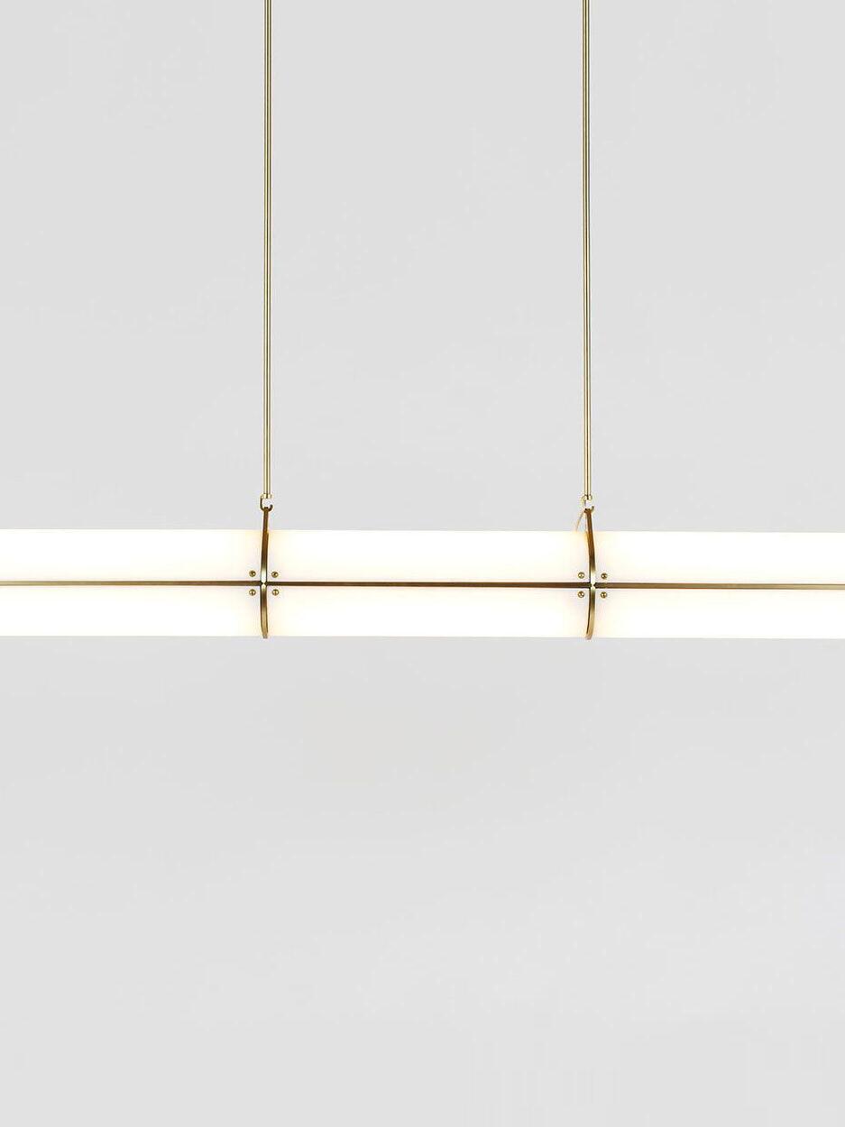Cylindrical Double Hanging Line Straight Chandelier Dining Room - Lumpaz