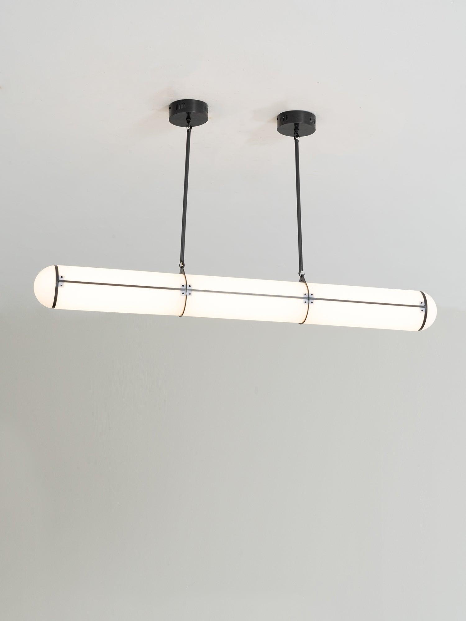 Cylindrical Double Hanging Line Straight Chandelier Dining Room - Lumpaz