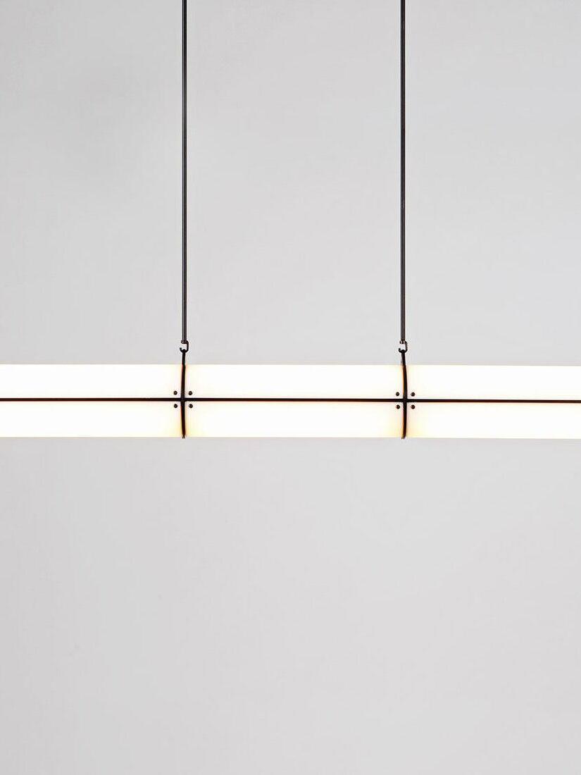 Cylindrical Double Hanging Line Straight Chandelier Dining Room - Lumpaz