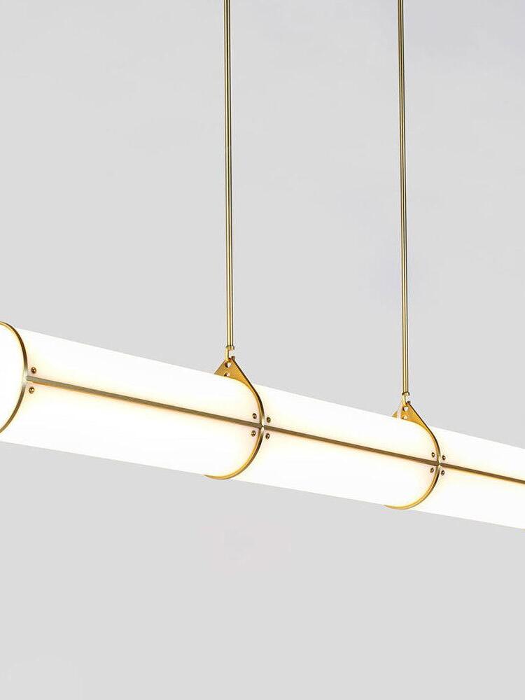 Cylindrical Double Hanging Line Straight Chandelier Dining Room - Lumpaz
