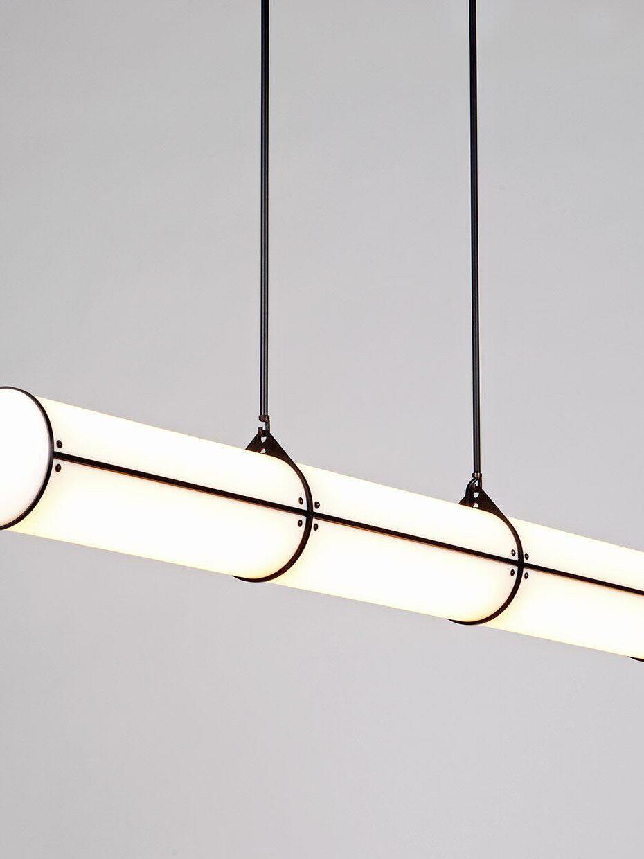 Cylindrical Double Hanging Line Straight Chandelier Dining Room - Lumpaz