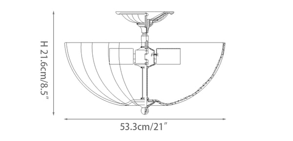 Rosehill Semi-Flush Deckenleuchte