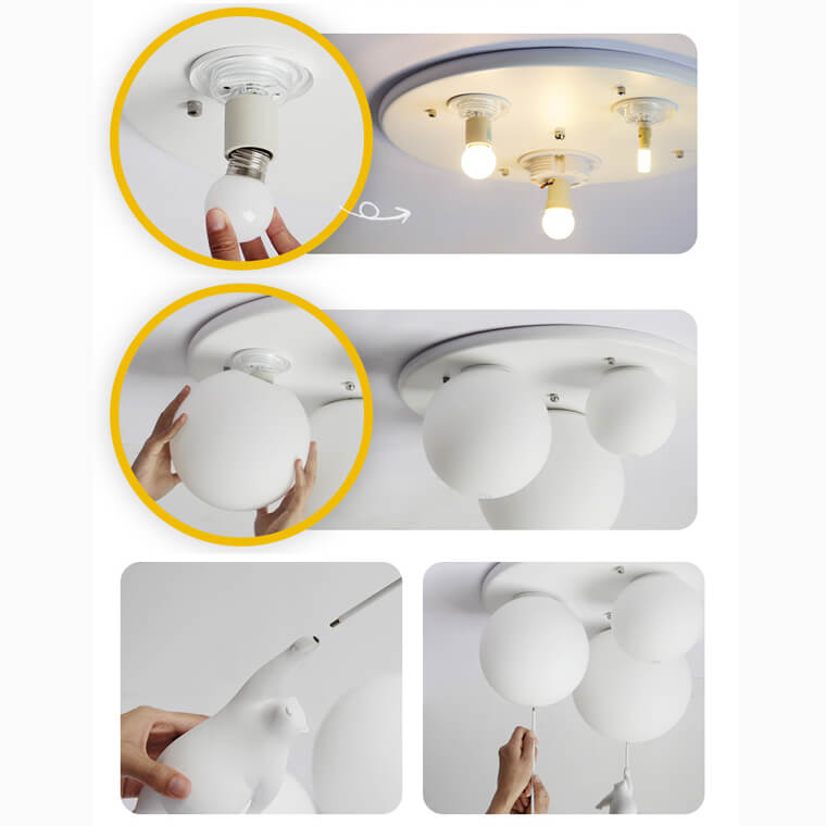 Bear Trio Globe Ceiling Light installation guide