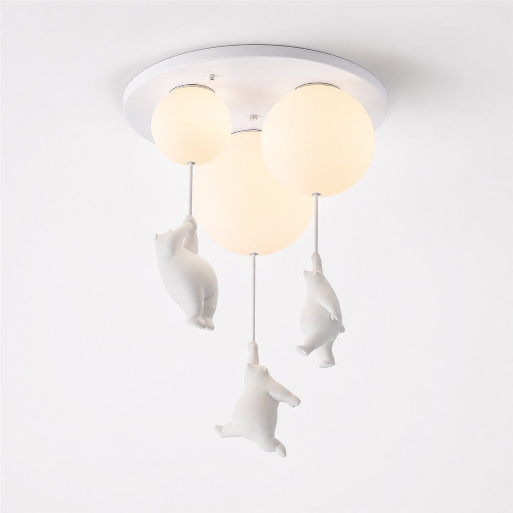 Bear Trio Globe Ceiling Light on a white background