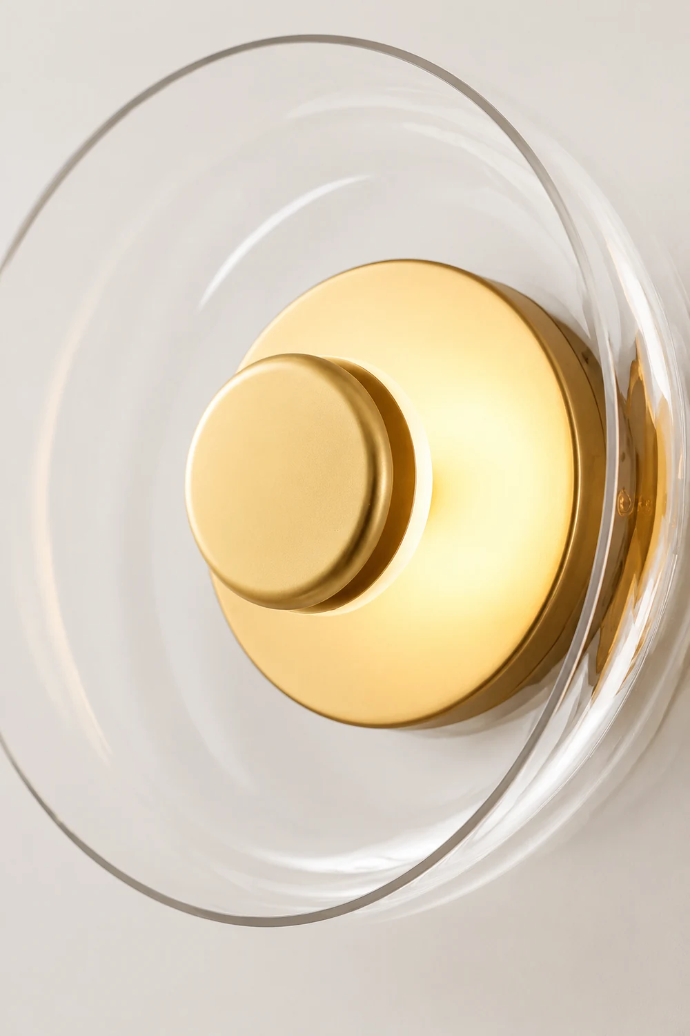 Modern Clear Round LED Glass Wall Sconce - Lumpaz