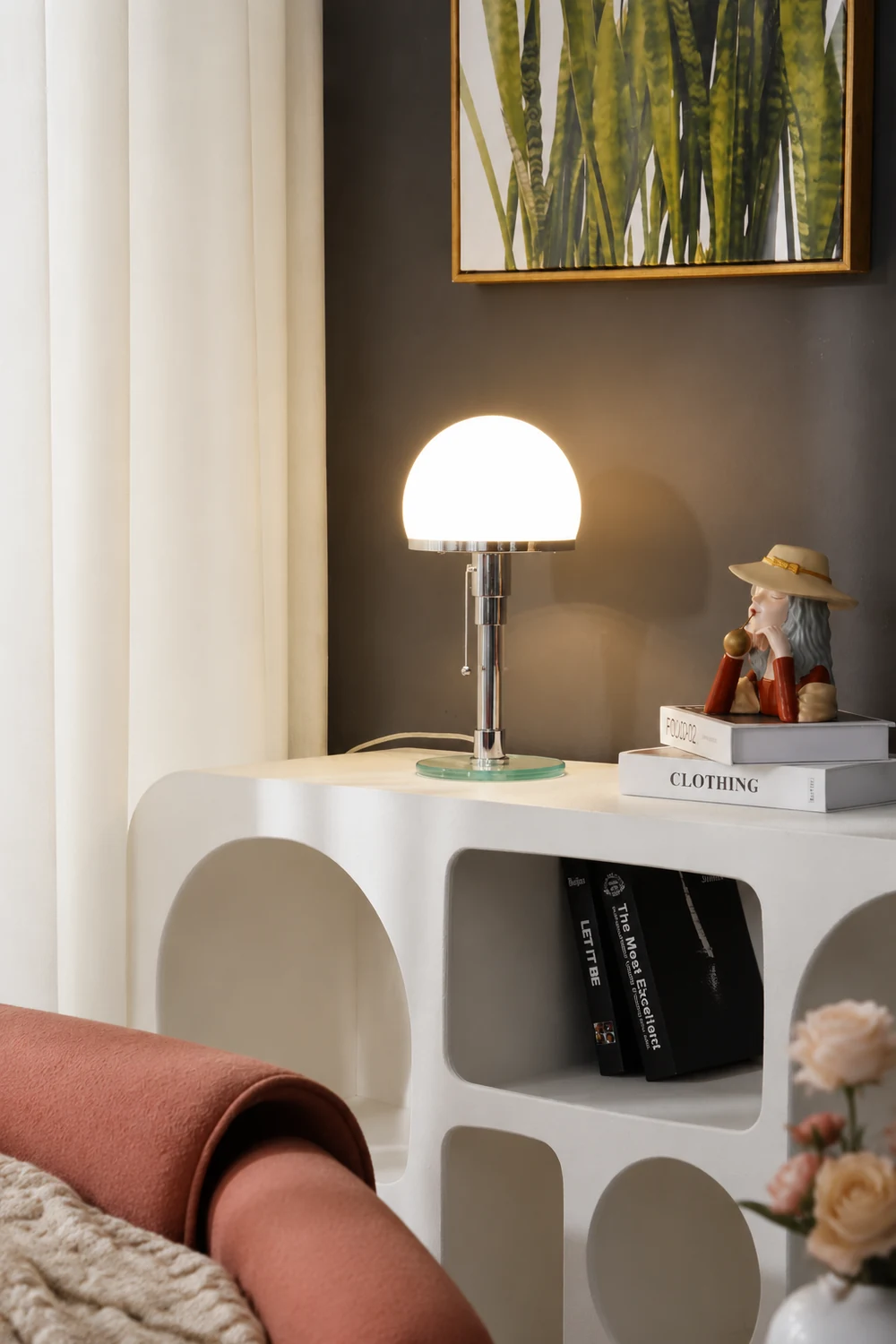 Hemispherical Chrome Table Lamp - Lumpaz