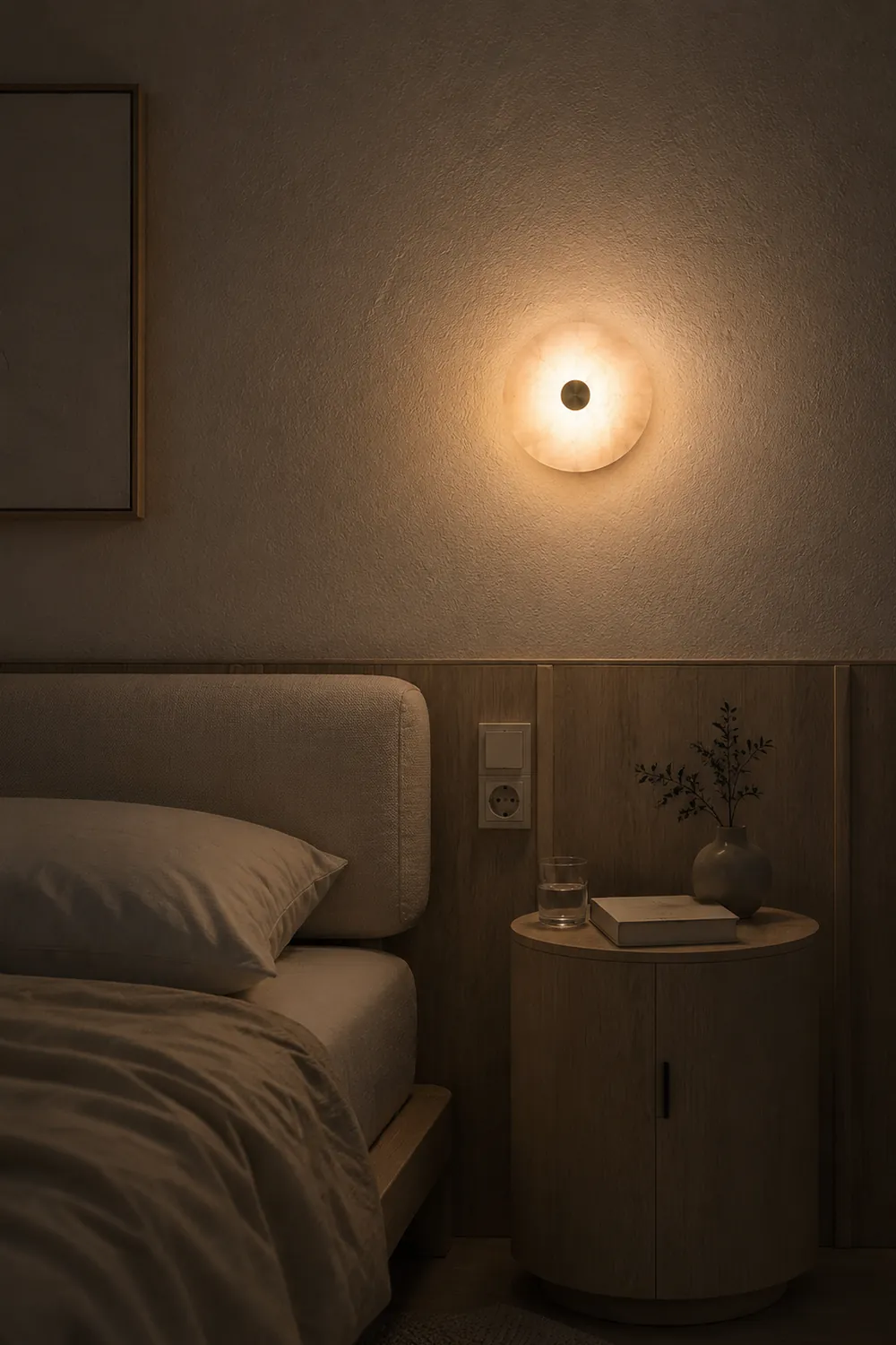 Disc Shaped Alabaster Wall Light - Lumpaz