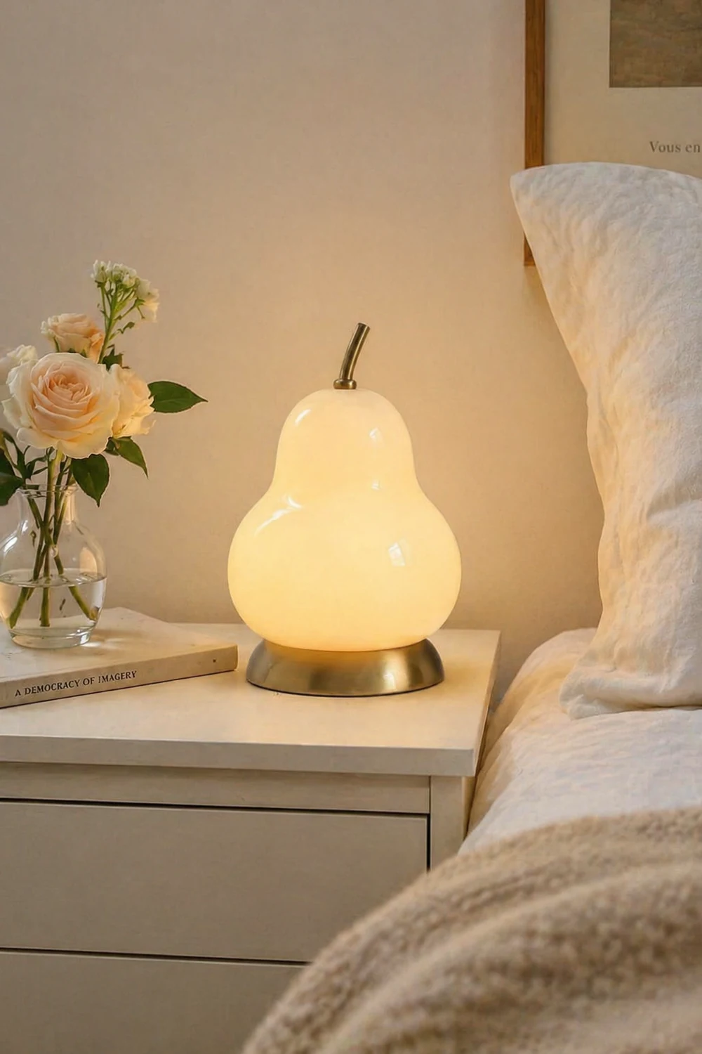 Pear Glass Built-in Battery Table Lamp - Lumpaz