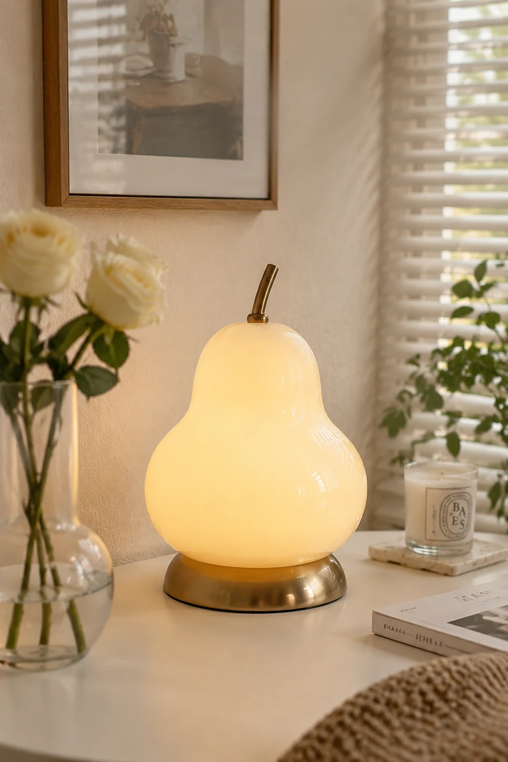 Pear Glass Built-in Battery Table Lamp - Lumpaz