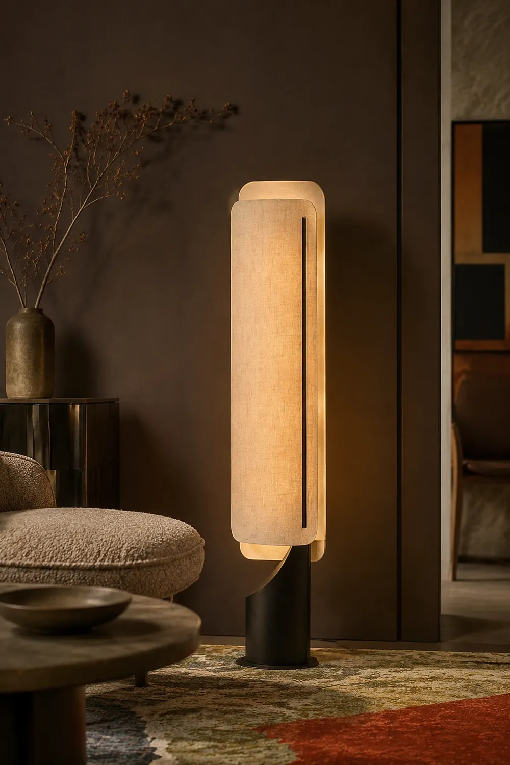 Barrier Linen Floor Lamp - Lumpaz