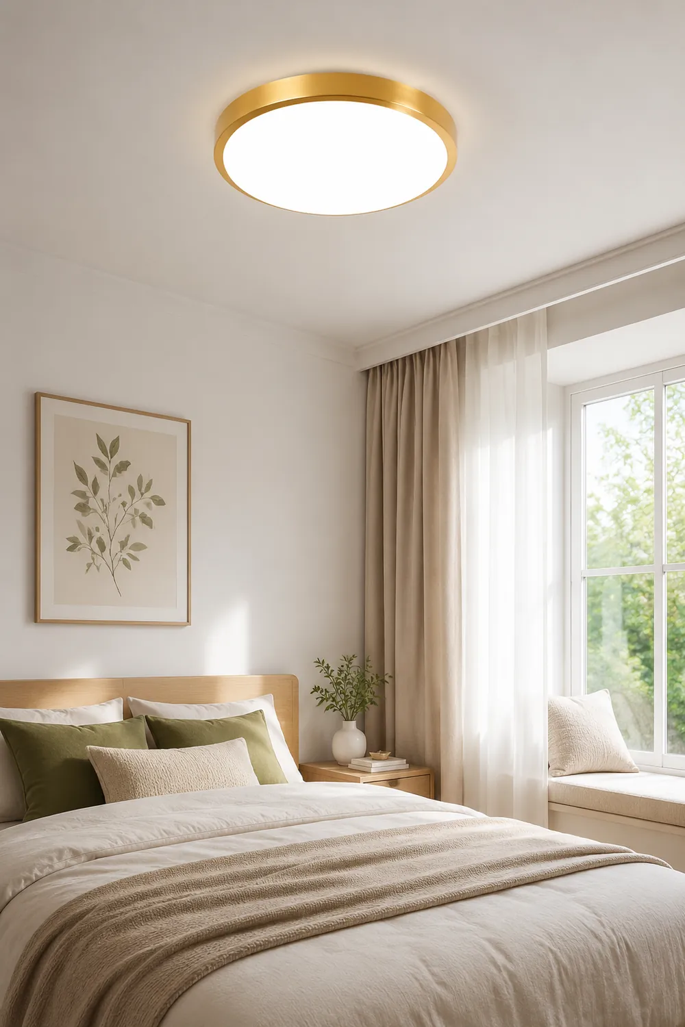 Gold Vintage Round Flush Mount Ceiling Light - Lumpaz