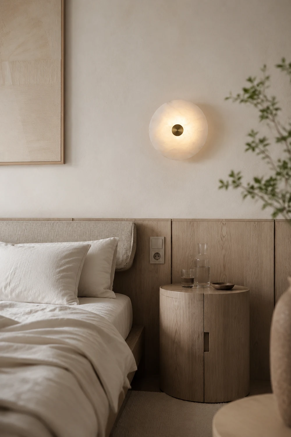 Disc Shaped Alabaster Wall Light - Lumpaz