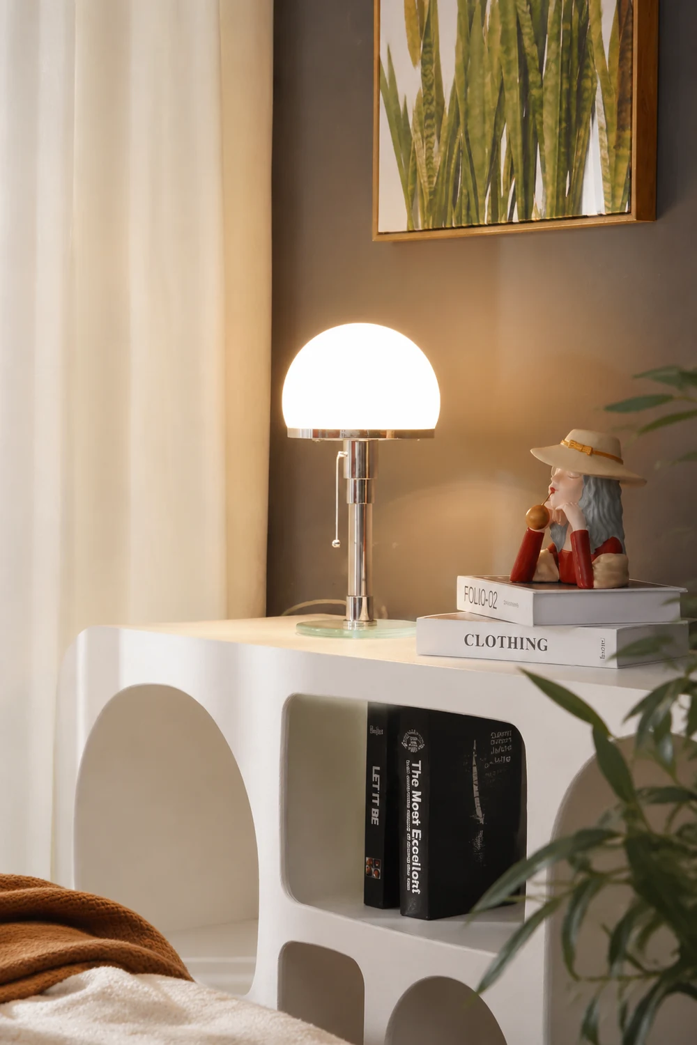 Hemispherical Chrome Table Lamp - Lumpaz