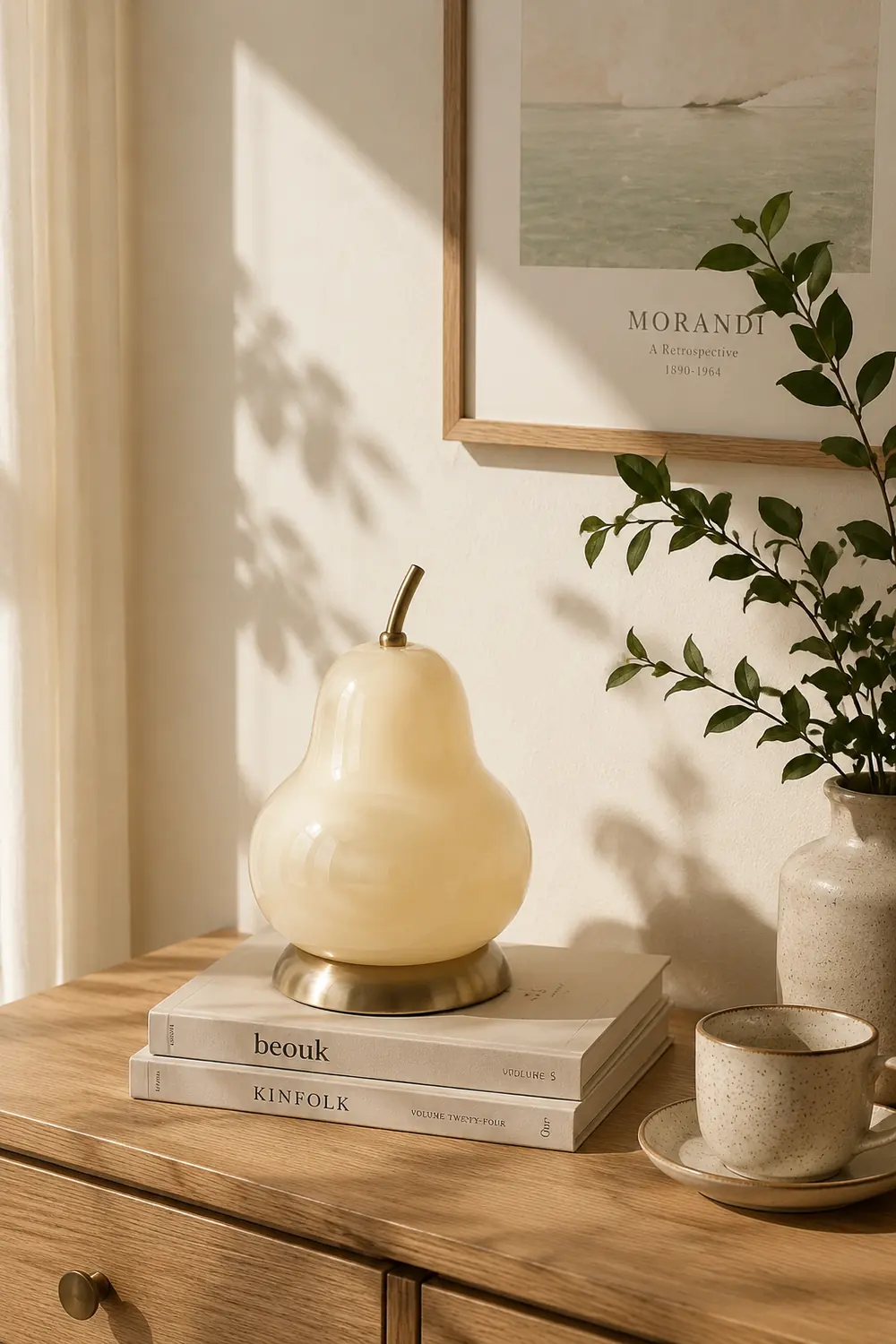 Pear Glass Built-in Battery Table Lamp - Lumpaz