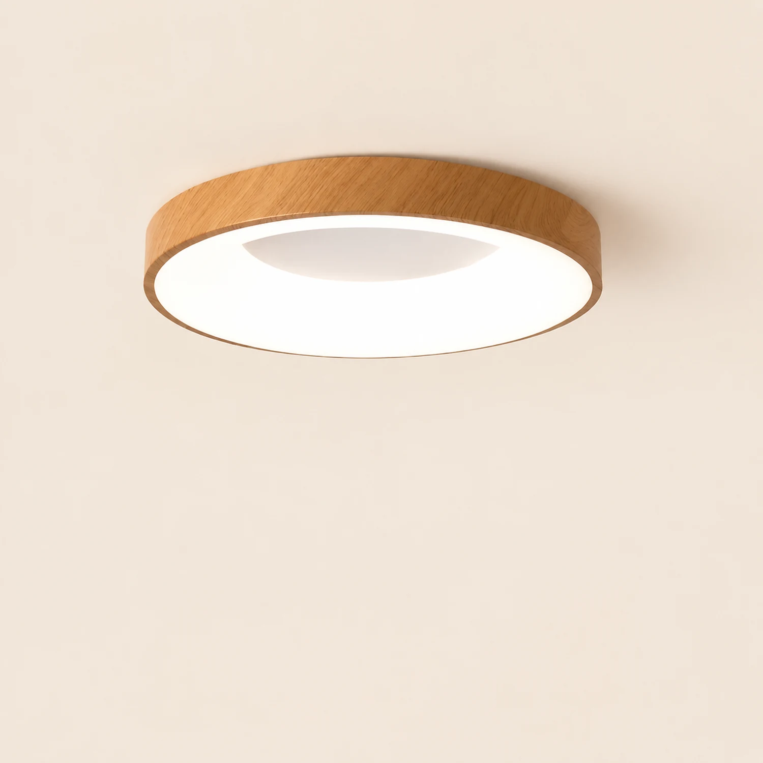 Natural Wood Round LED Ceiling Light - Lumpaz