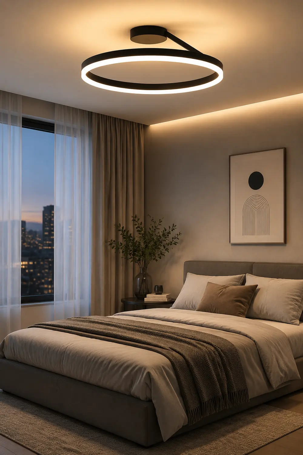 Nordic LED Geometry Circle Ceiling Light - Lumpaz