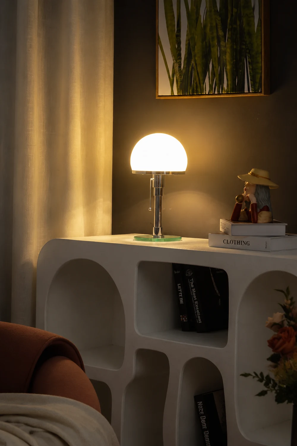Hemispherical Chrome Table Lamp - Lumpaz