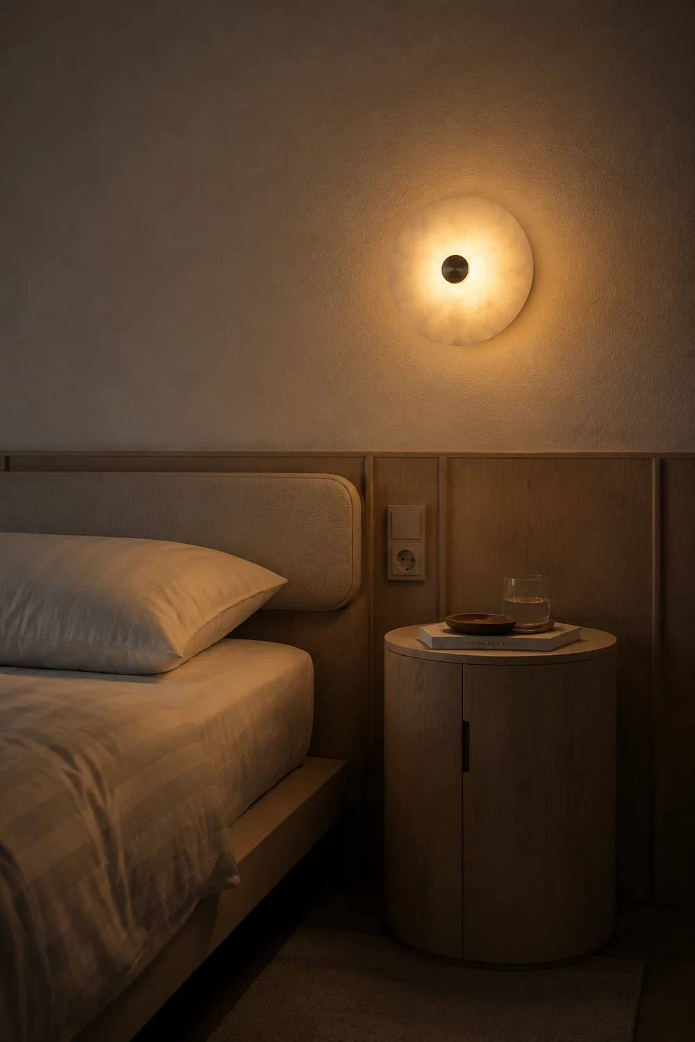 Disc Shaped Alabaster Wall Light - Lumpaz