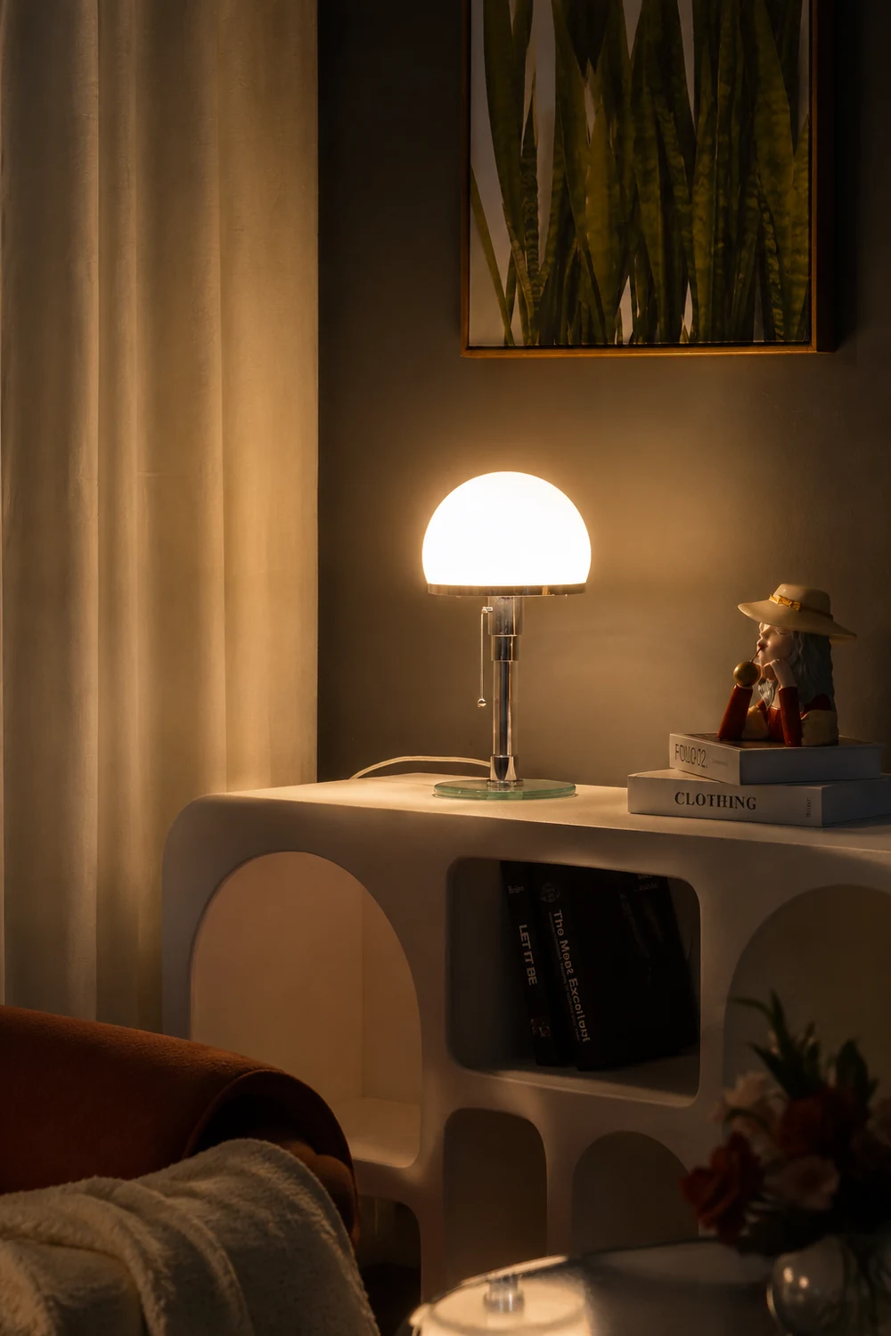 Hemispherical Chrome Table Lamp - Lumpaz