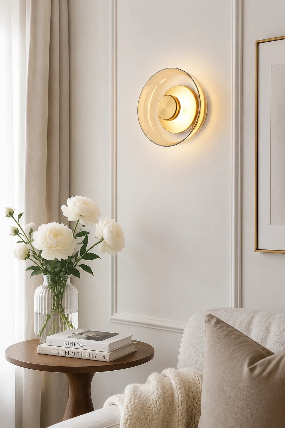 Modern Clear Round LED Glass Wall Sconce - Lumpaz