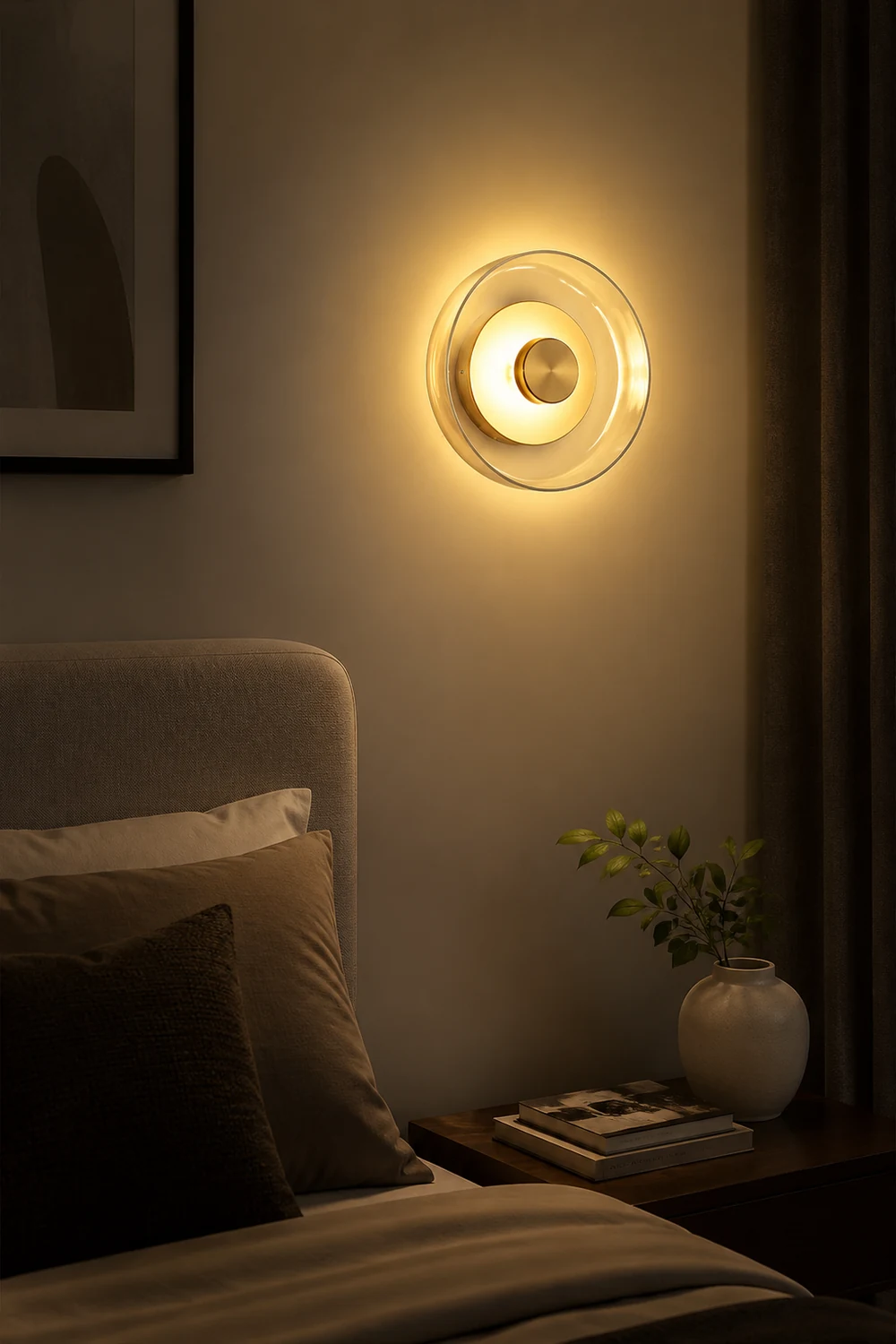 Modern Clear Round LED Glass Wall Sconce - Lumpaz