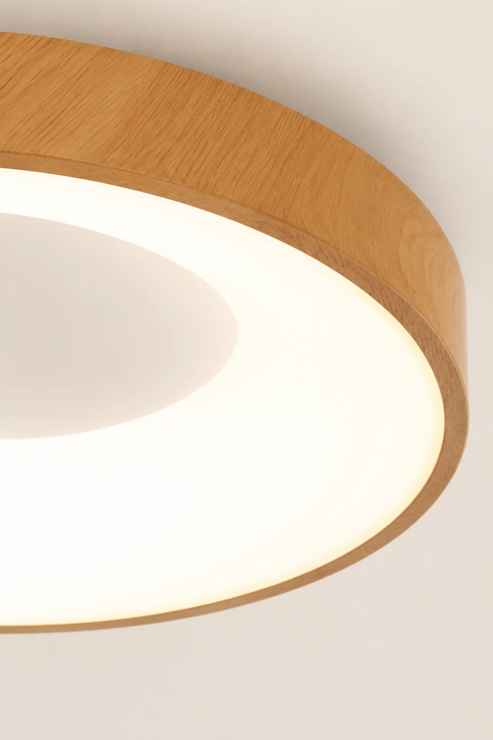 Natural Wood Round LED Ceiling Light - Lumpaz