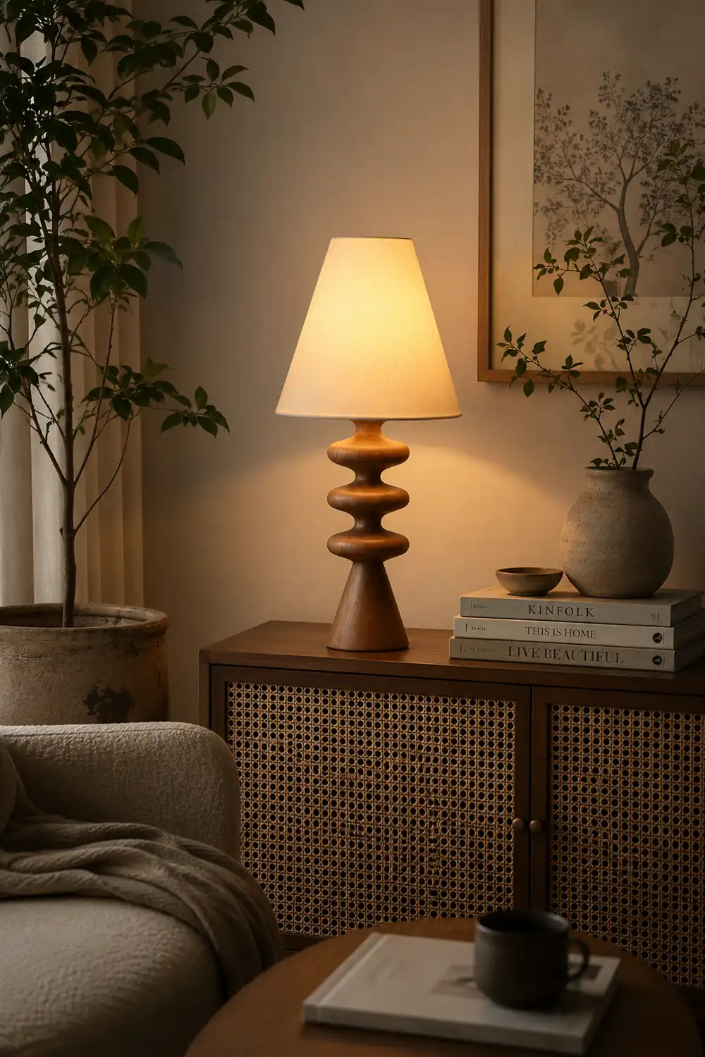Ripple Wood Table Lamp - Lumpaz