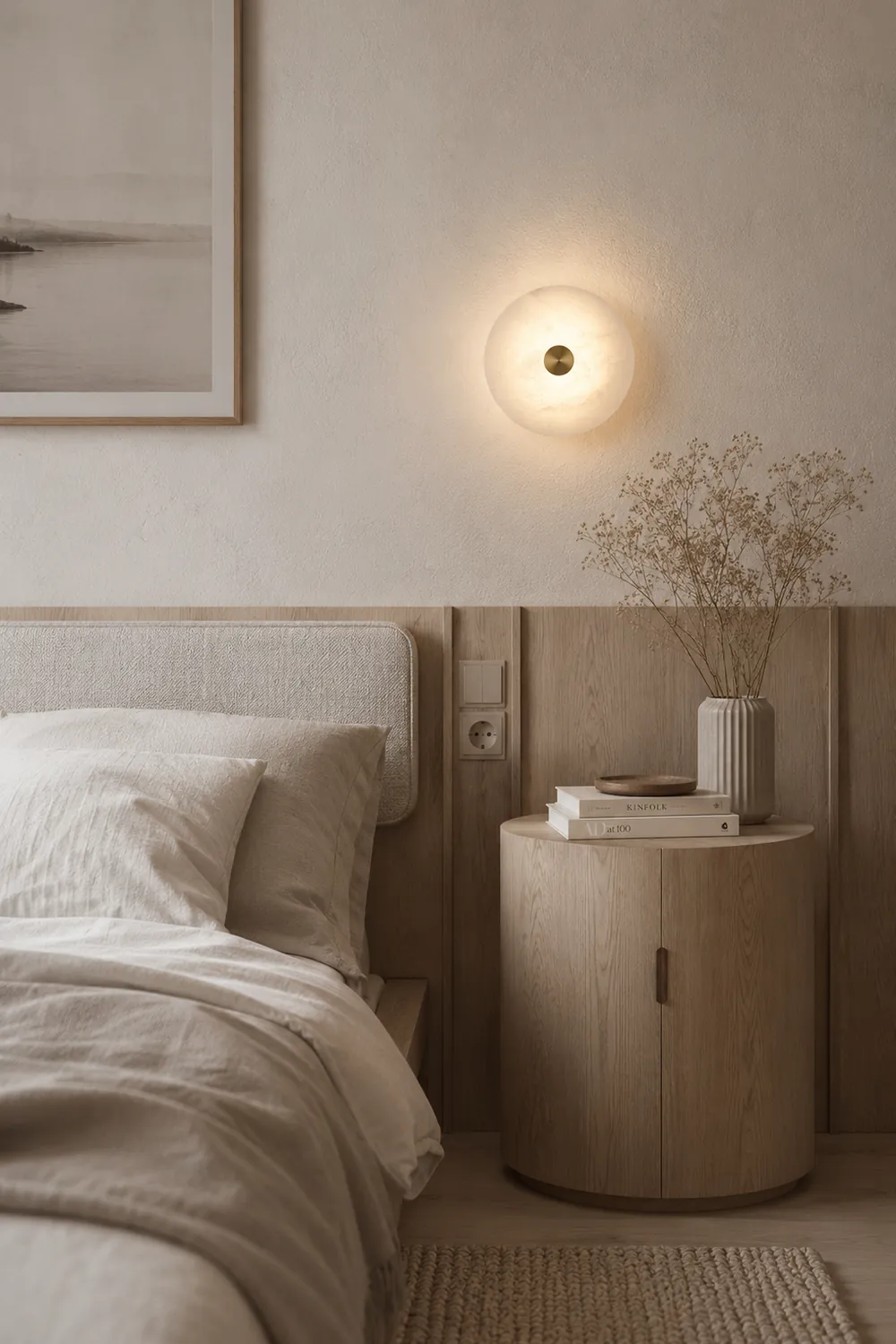 Disc Shaped Alabaster Wall Light - Lumpaz